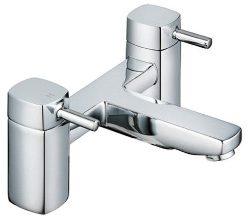 Newport Square Mini Basin Mixer & Bath Filler Taps Chrome