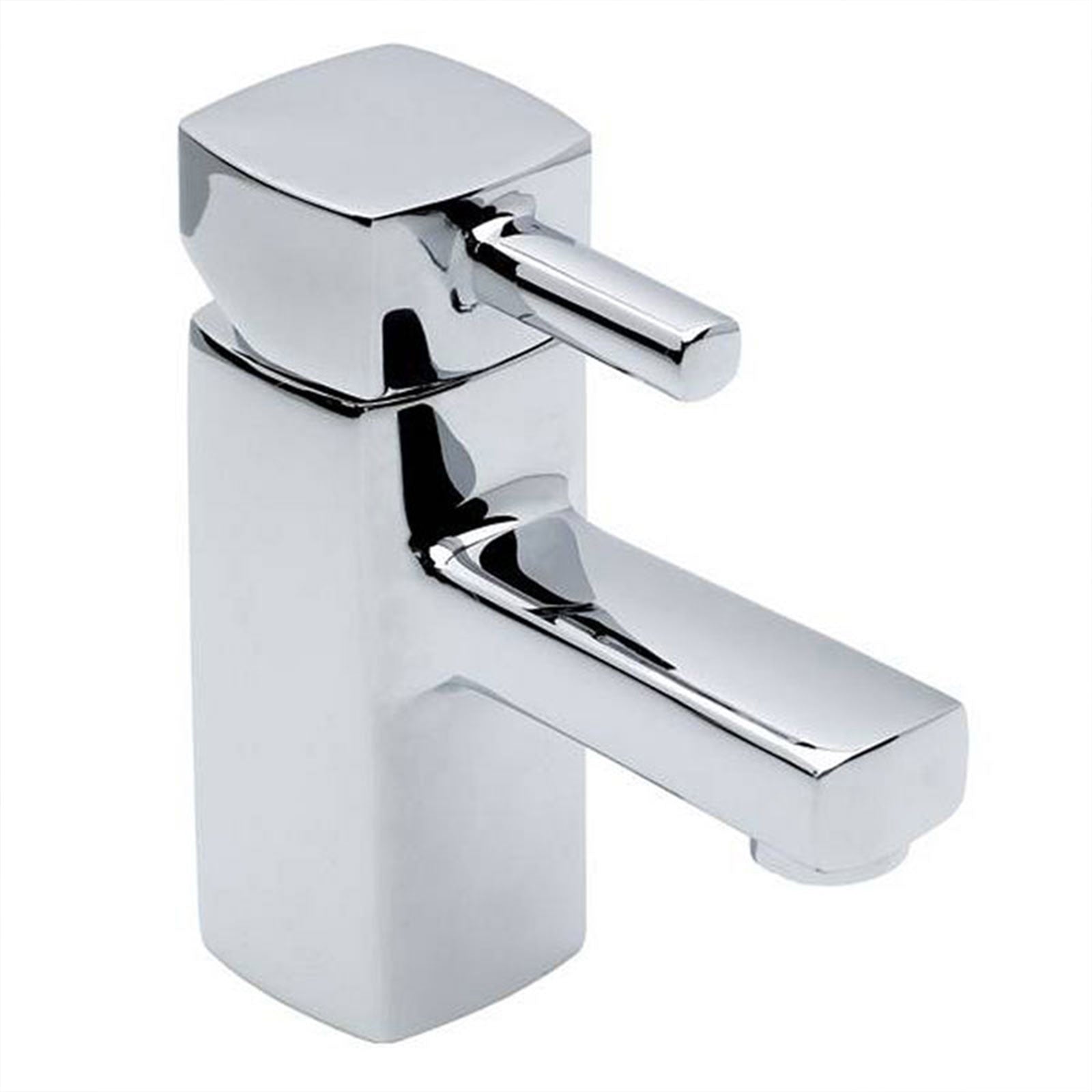 Newport Square Basin Sink Mono Mixer Tap & Bath Filler Tap with Waste