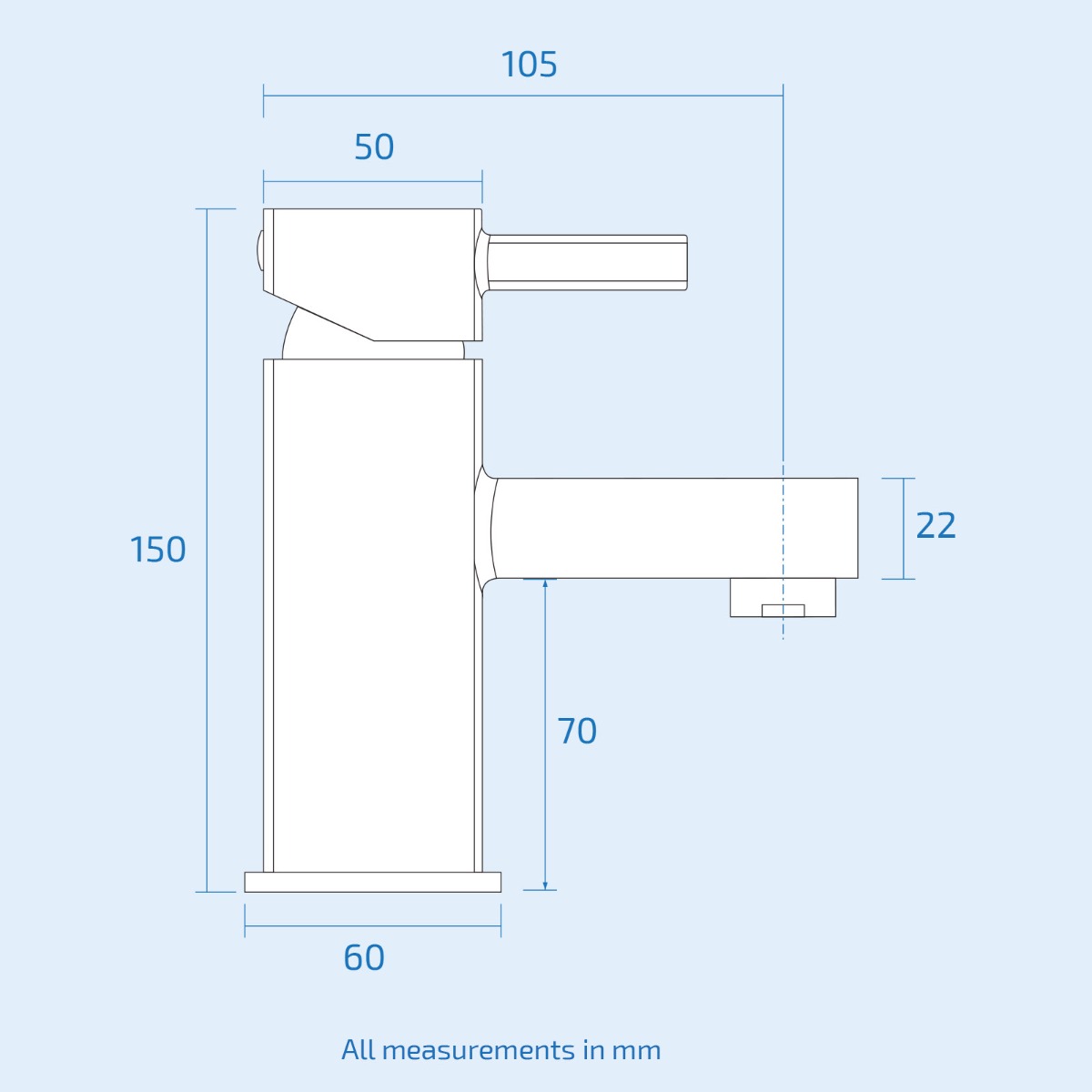 Newport Square Basin Sink Mono Mixer Tap & Bath Shower Mixer Tap Chrome