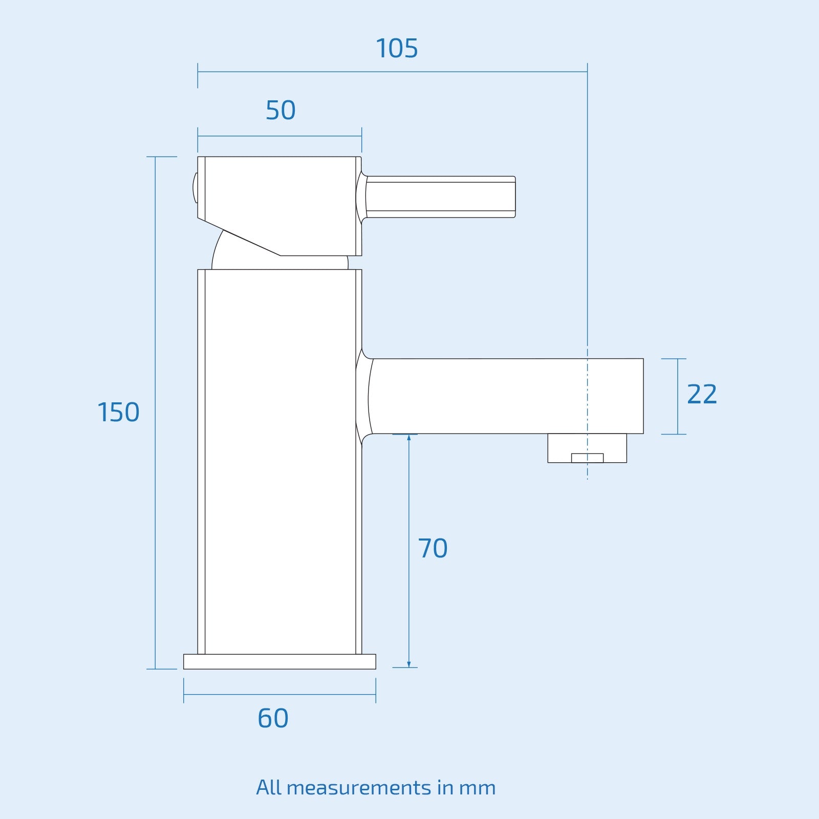 Newport Square Basin Sink Mono Mixer Tap & Bath Filler Tap with Waste