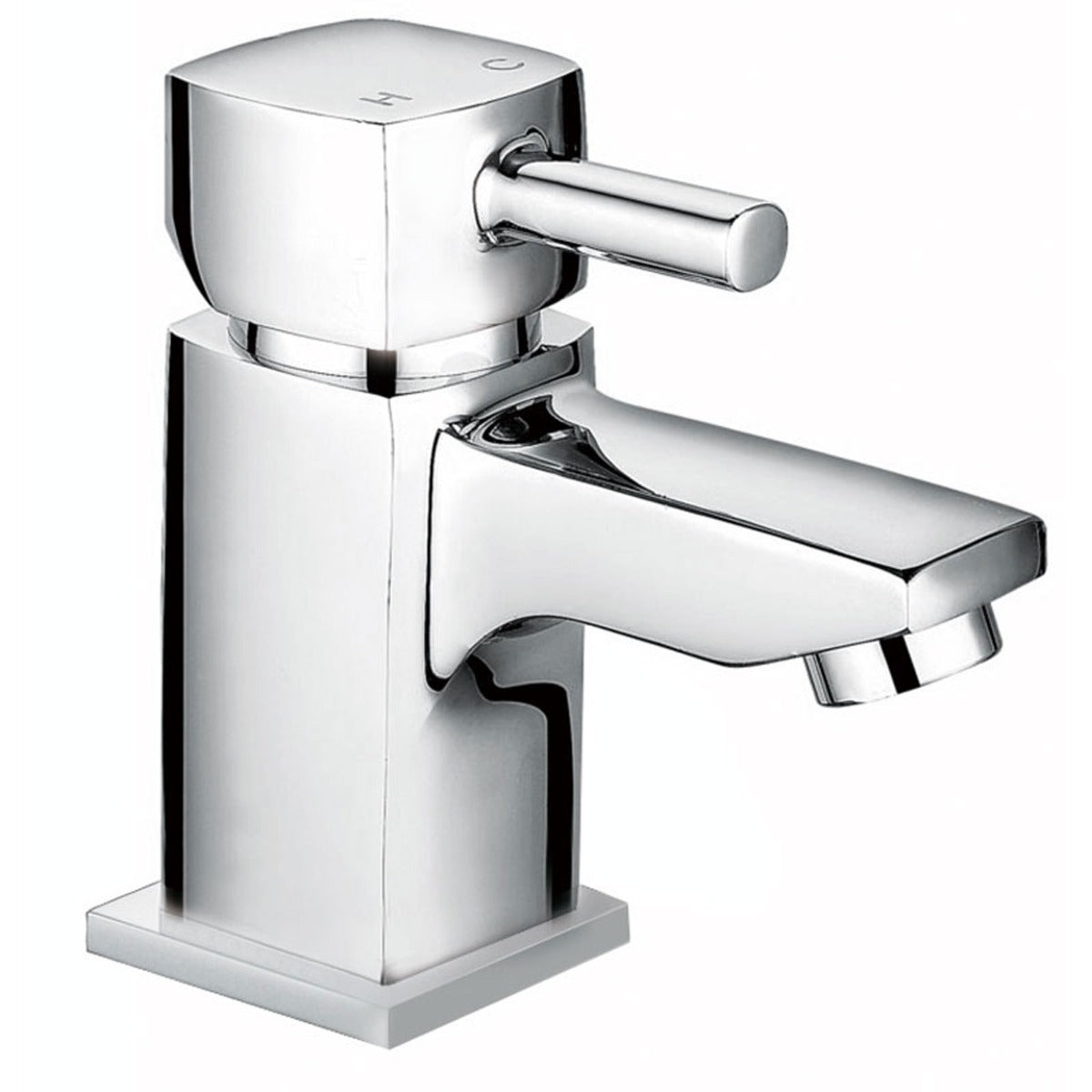 Newport Square Mini Basin Mixer & Bath Filler Taps Chrome