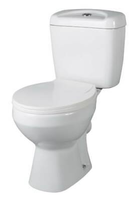Toppin Close Coupled Modern Cloakroom Bathroom Toilet Pan Cistern WC and Soft Close Seat White