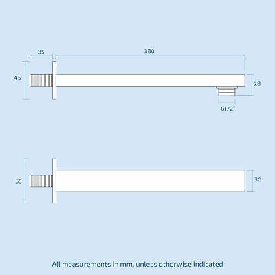 Calla Square Concealed Thermostatic Mixer Valve Hand Held 300mm Shower Head Set