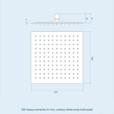 Calla Square Concealed Thermostatic Mixer Valve Hand Held 300mm Shower Head Set