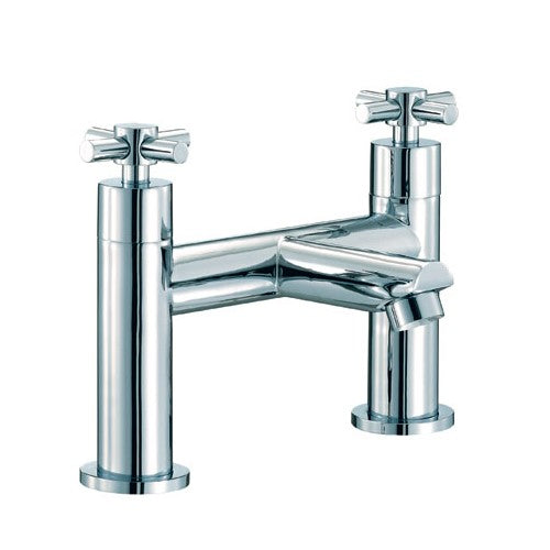 Indigo Cross Handle Bath Filler Tap Chrome