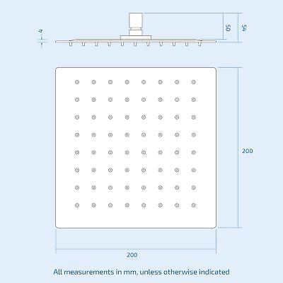 Temel Thermostatic Concealed Shower Mixer Bathroom Square Slim Chrome Head Set