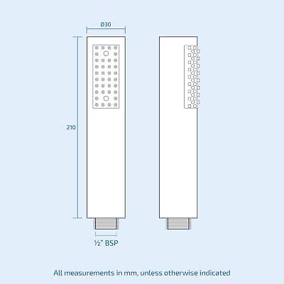 Calla Concealed Two-Way Three-Dial Valve With Slim Round Wall Mounted Shower Head And Pencil Handset Kit