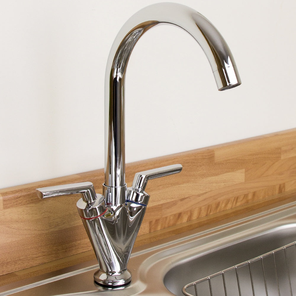 Modern Chrome Swivel Spout Mono Mixer Kitchen Tap