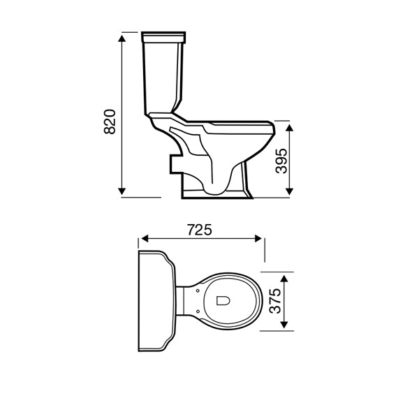 Astley Close Coupled Toilet, Soft Close Seat and Cistern