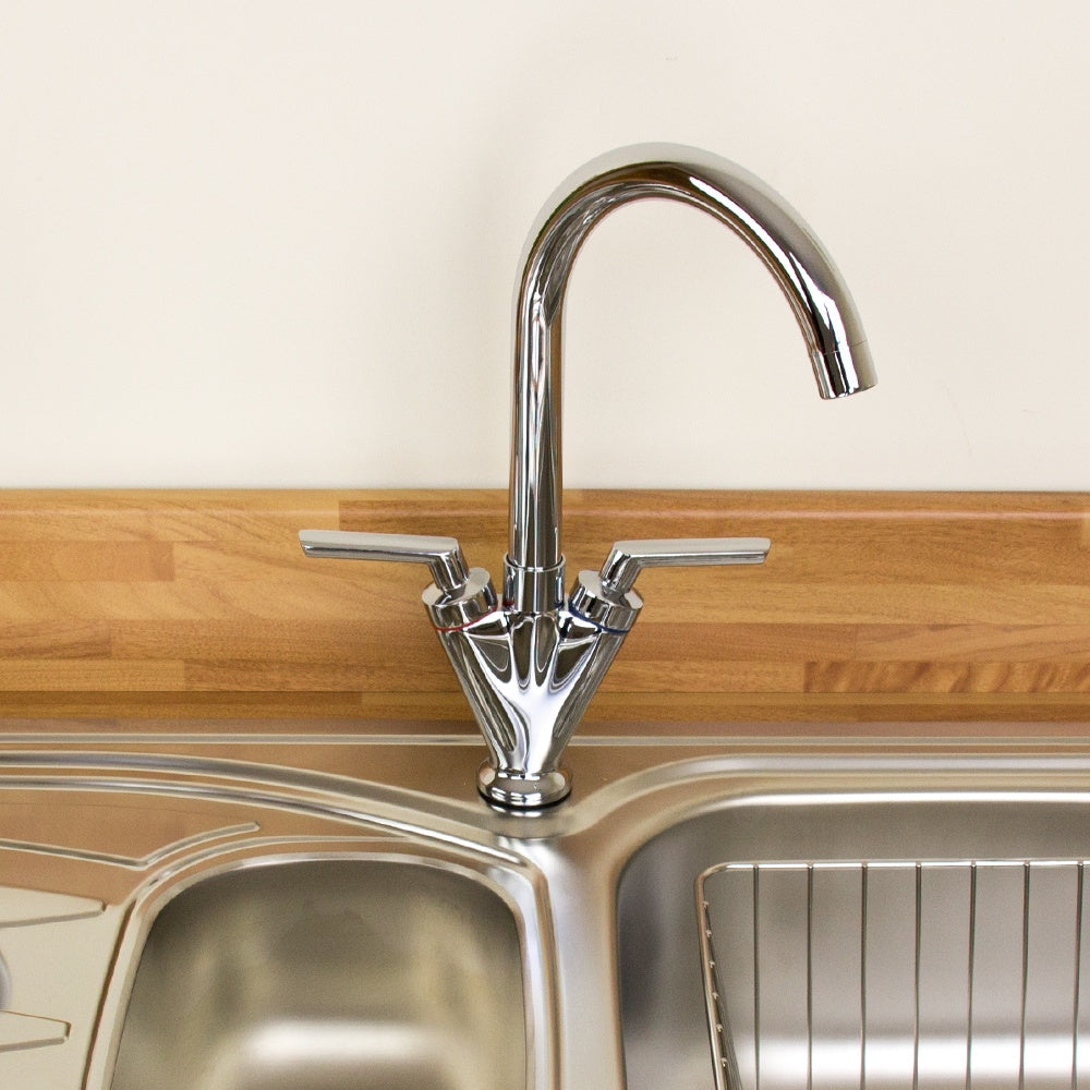 Modern Chrome Swivel Spout Mono Mixer Kitchen Tap