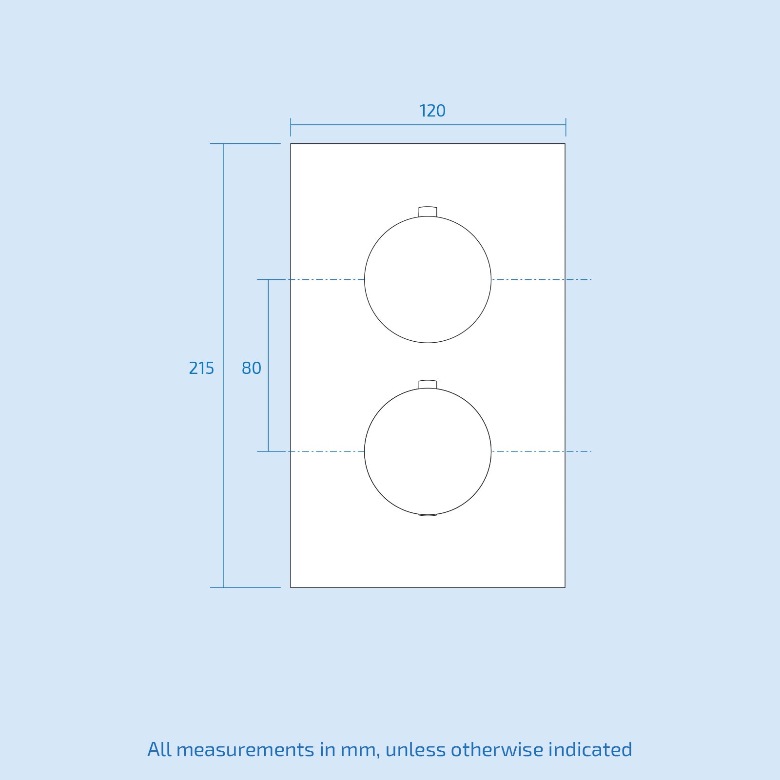 2 Dial 1 Round Outlet Concealed Thermostatic Shower