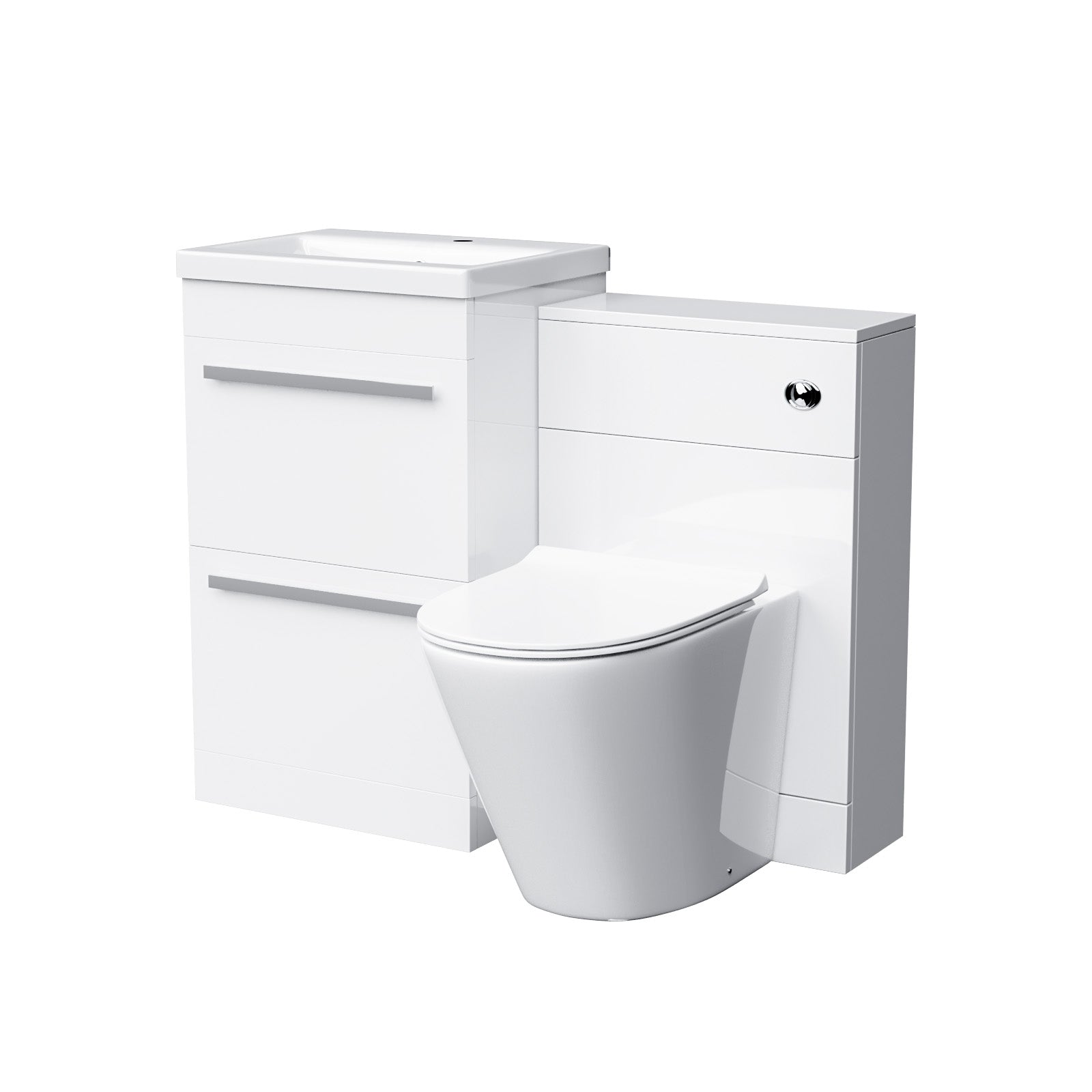 Nanuya 500mm Basin Vanity Cabinet & WC With Elen Rimless Round Toilet