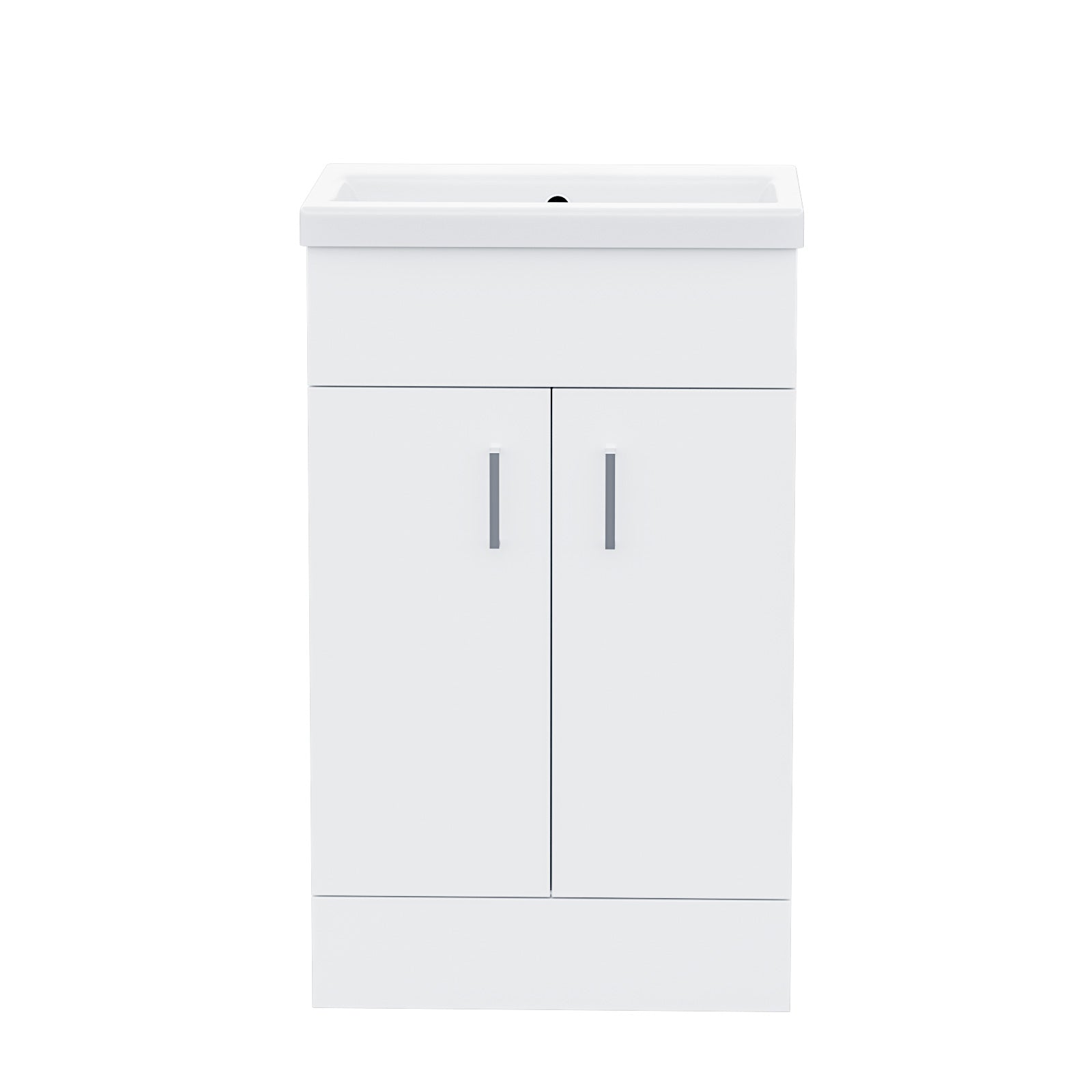 Nanuya 500mm Freestanding Gloss White MDF Vanity Cabinet with Ceramic Basin Sink