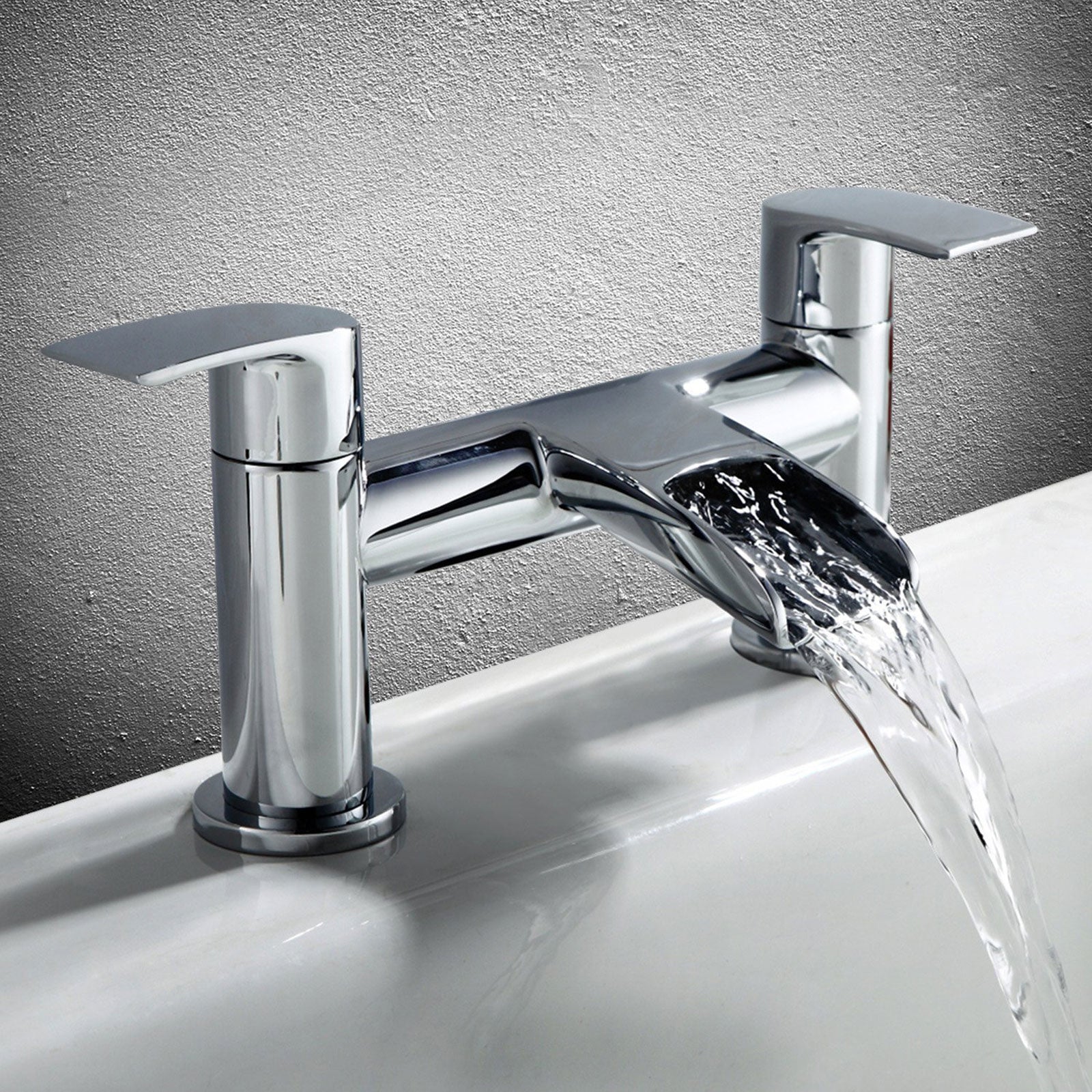 Virgo Waterfall Bathroom Tap Bath Filler Chrome Modern Design Solid Brass