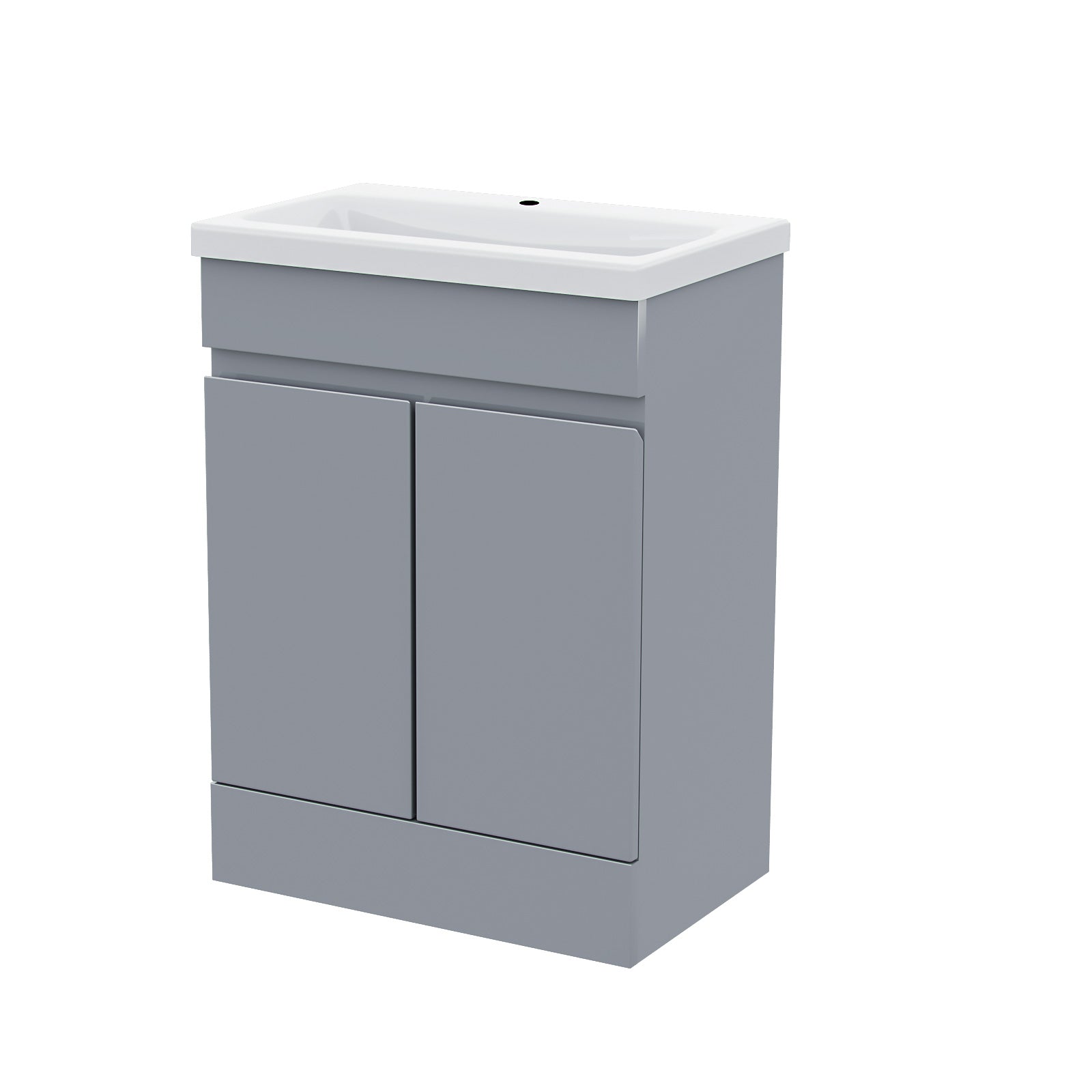 Alaska 600mm Grey Flat Pack Vanity Cabinet and Basin Unit Floor Standing