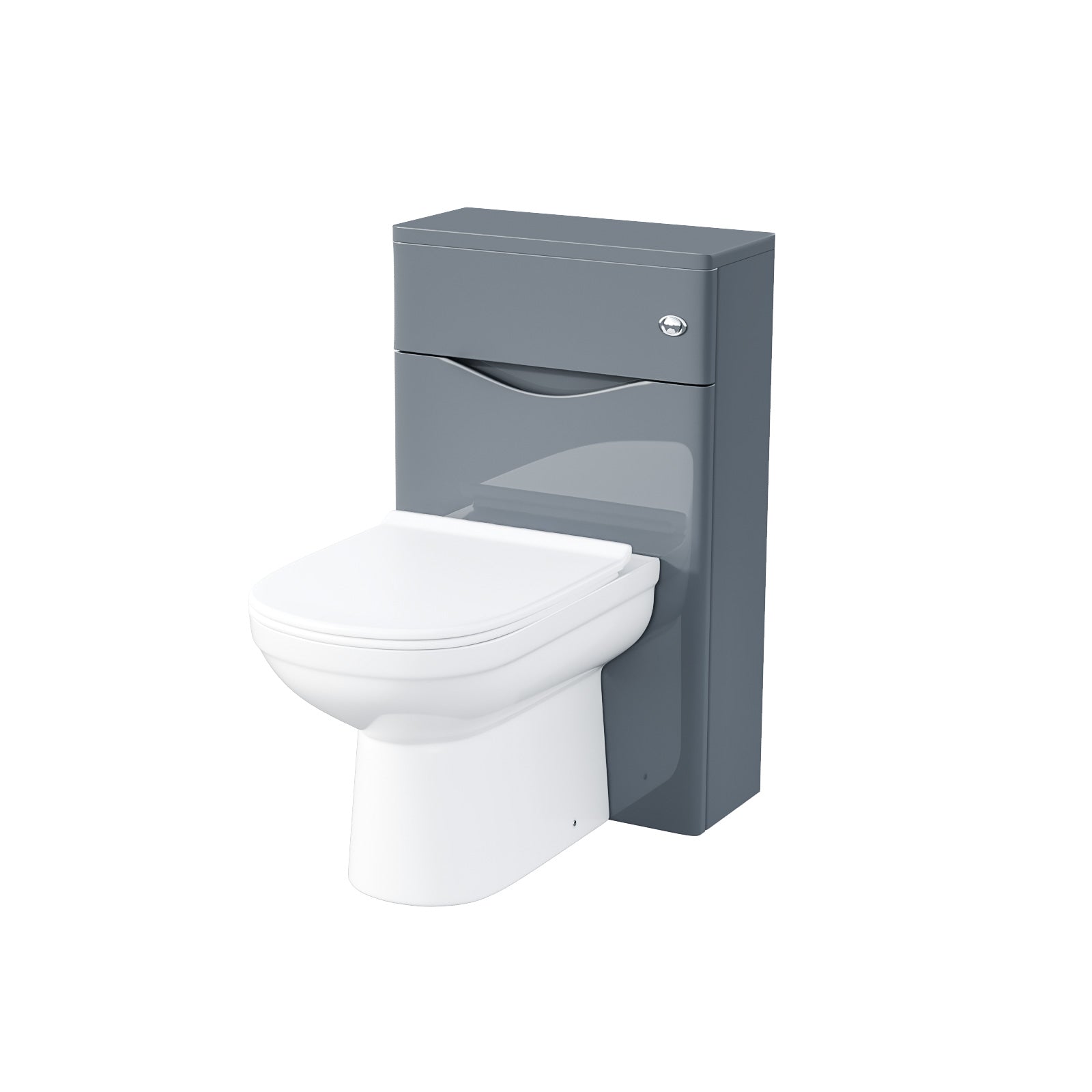 Merton 500 Grey Floor Standing Vanity, WC Unit With Back to Wall Toilet