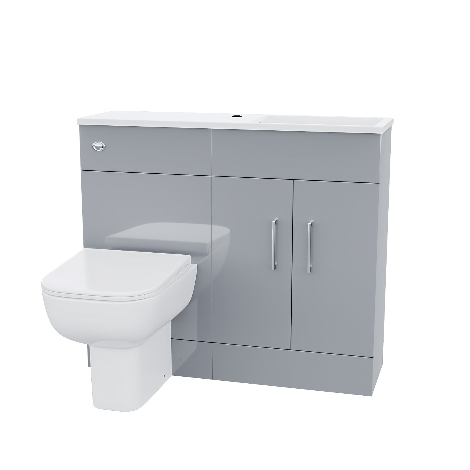 James 1000mm Slimline Floorstanding Grey Vanity Basin and BTW Combo Unit