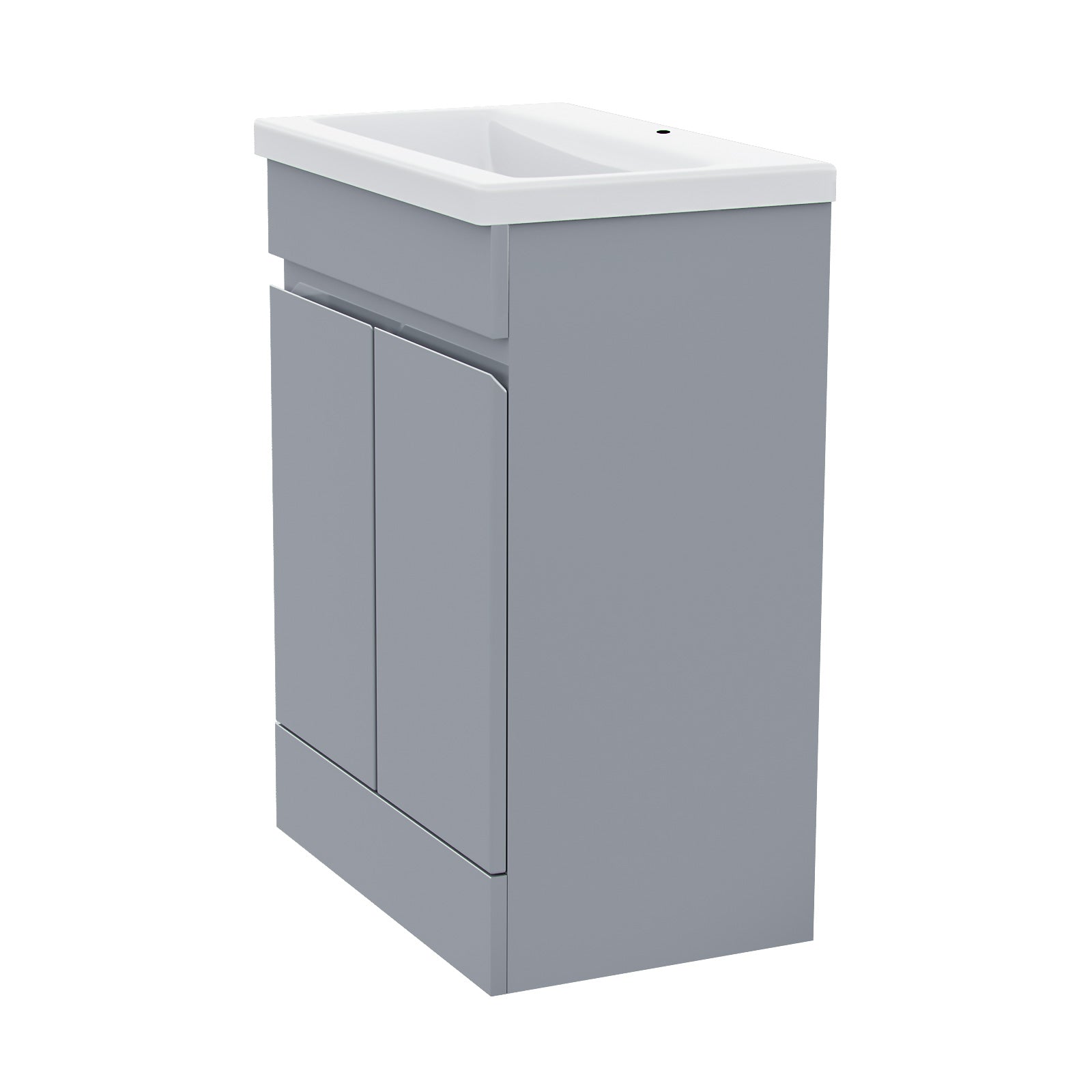 Alaska 600mm Grey Flat Pack Vanity Cabinet and Basin Unit Floor Standing