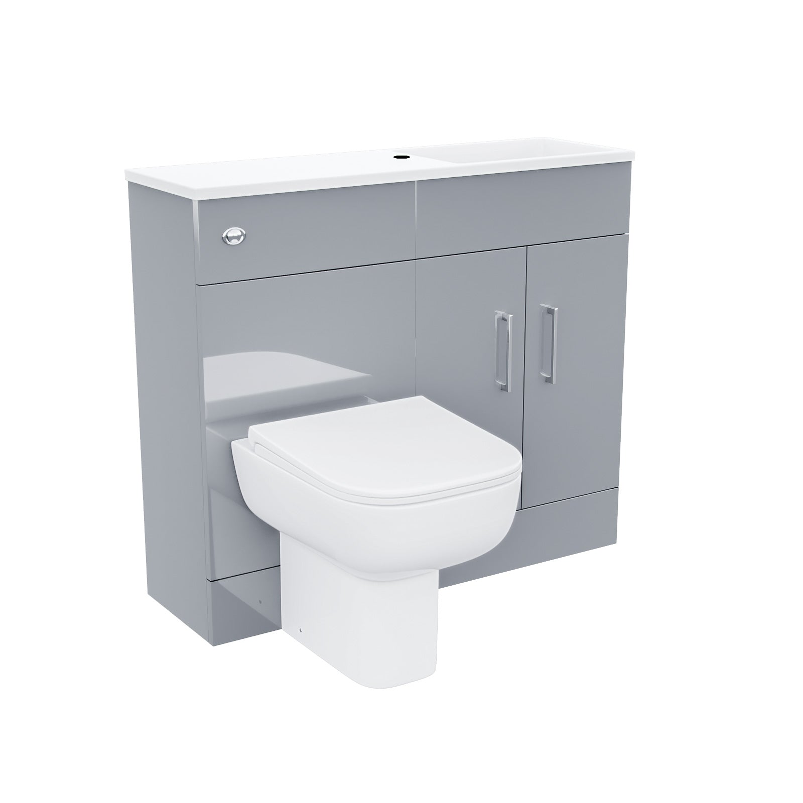 James 1000mm Slimline Floorstanding Grey Vanity Basin and BTW Combo Unit