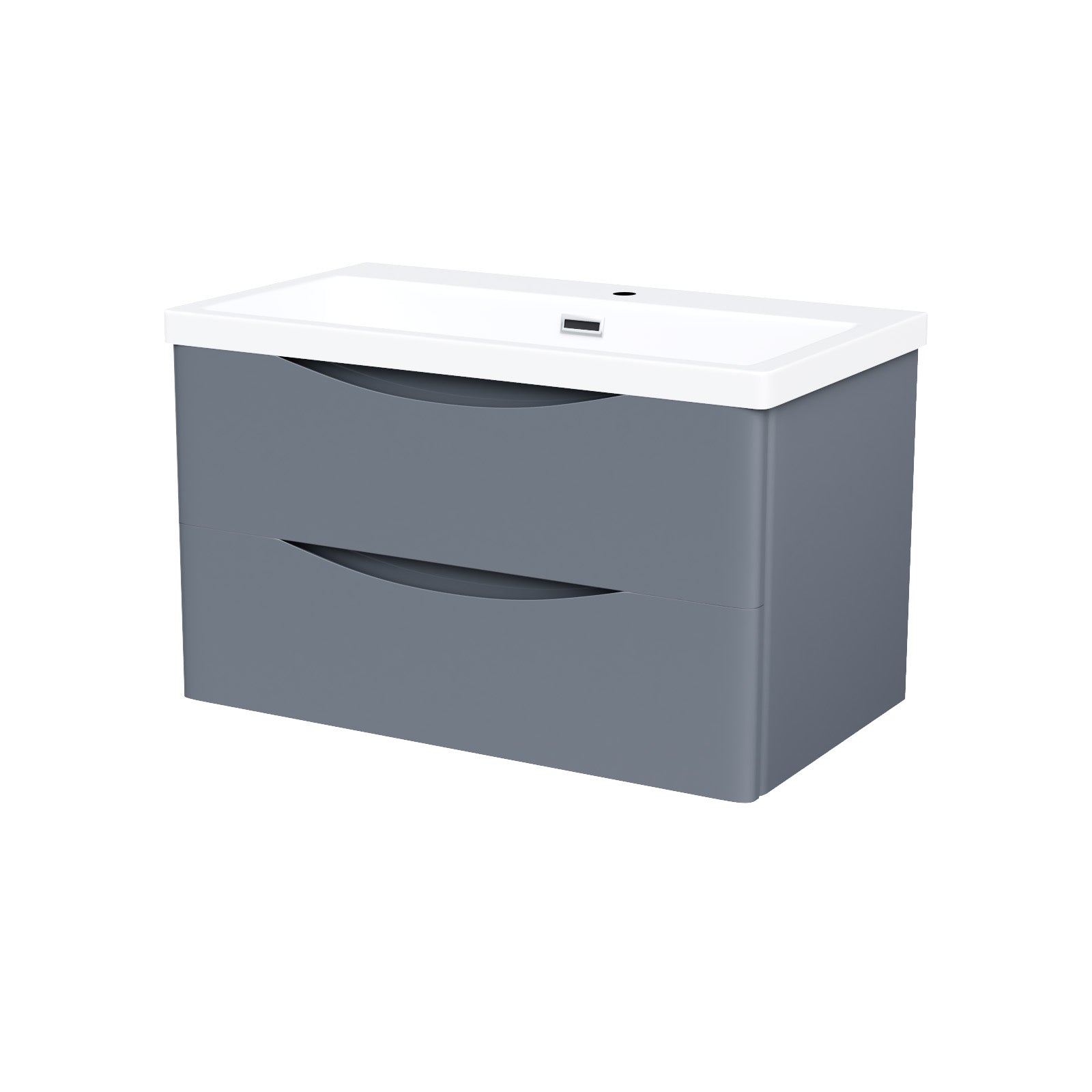 Merton Modern 800mm Grey Wall Hung  Basin Sink Flat Pack Vanity