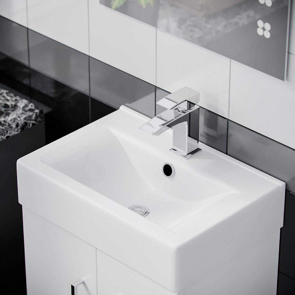 Nanuya 450 mm White Basin Sink Flat Pack Vanity Cabinet Unit Bathroom Furniture