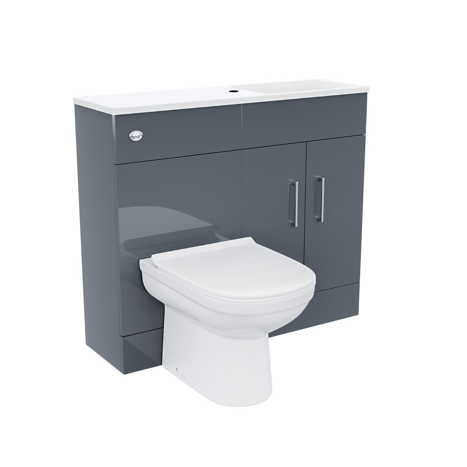 James 1000mm Slimline Floorstanding Grey Vanity Basin and BTW Combo Unit