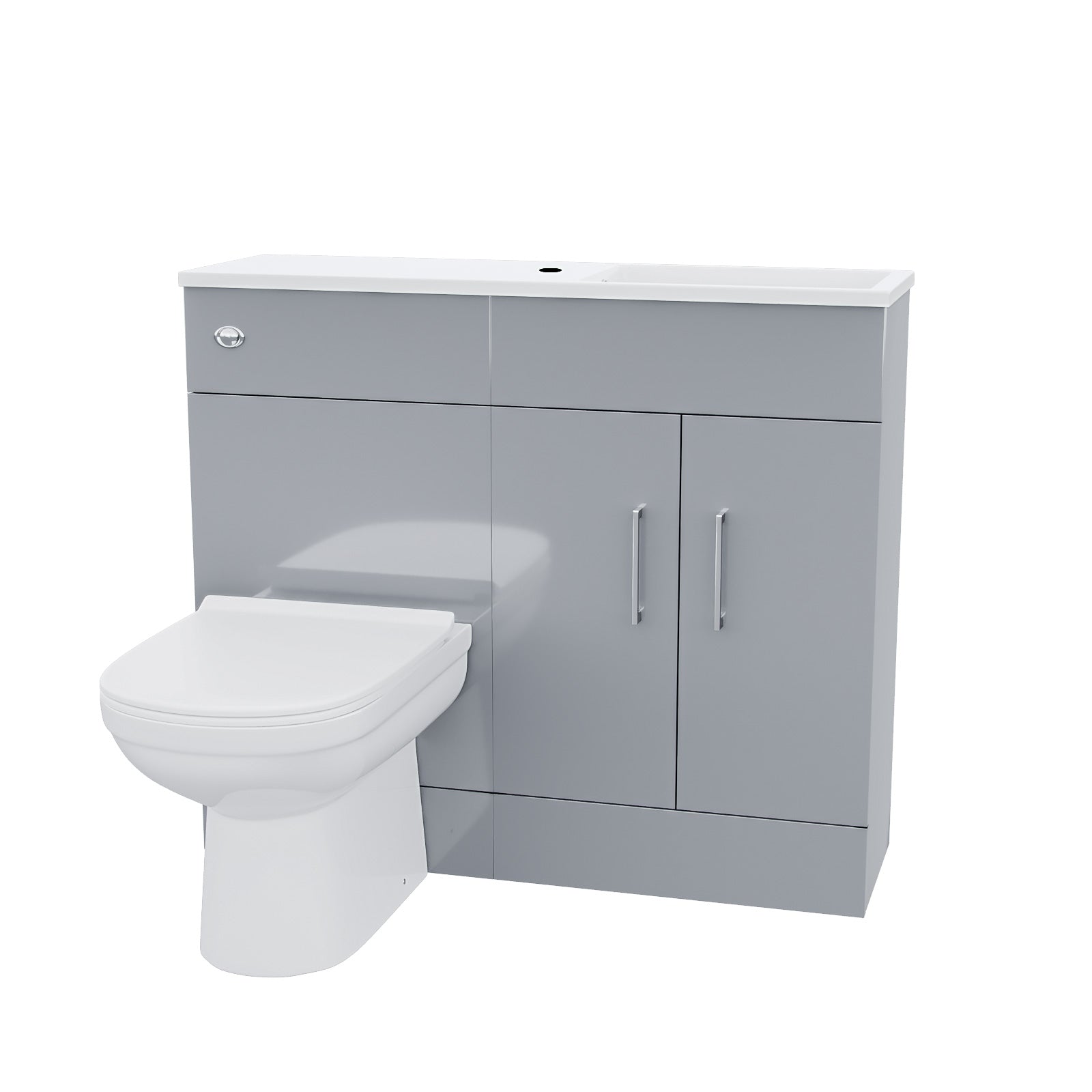 James 1000mm Slimline Floorstanding Vanity Basin and BTW Combo Unit Light Grey