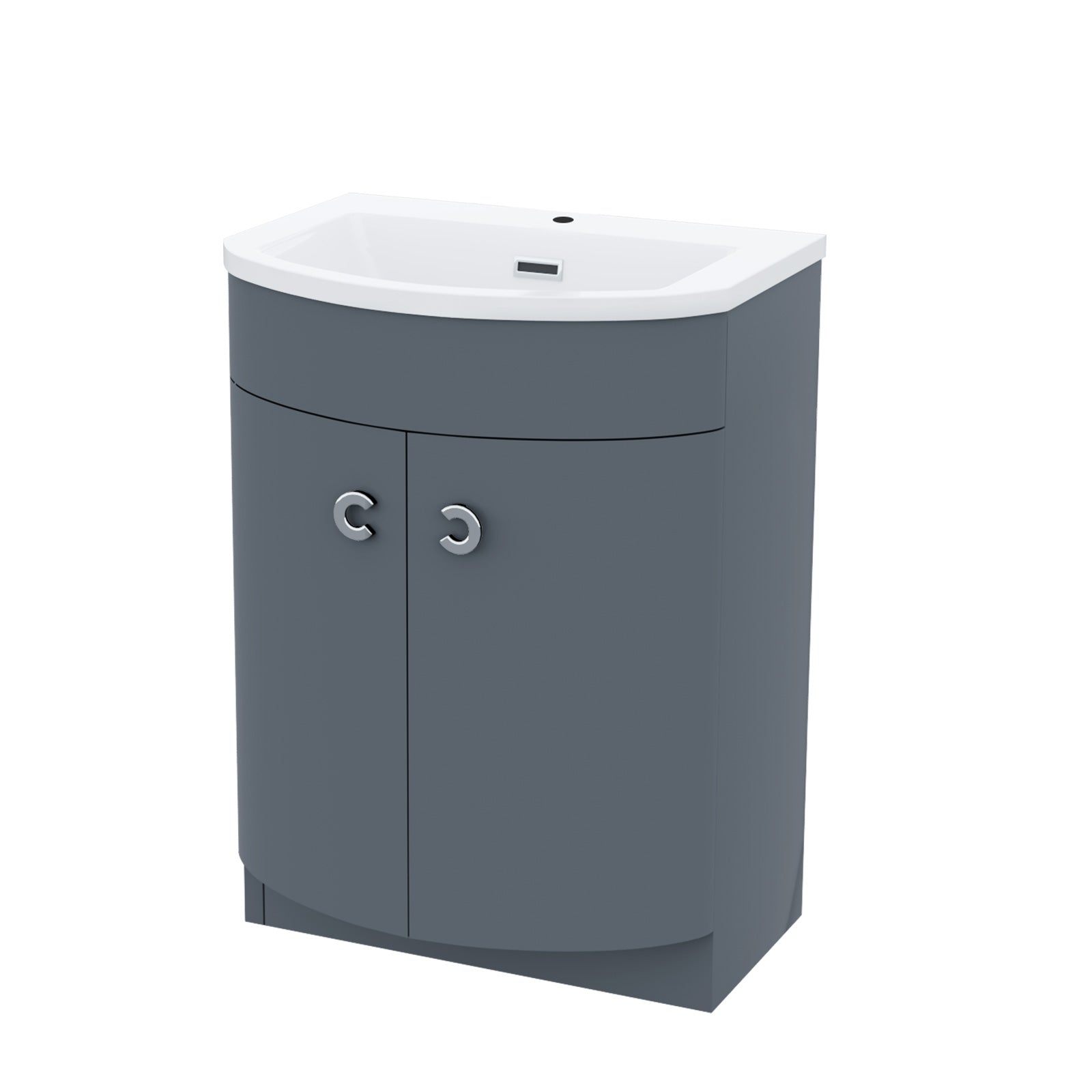 Dene 600mm Grey Vanity with Basin Flat Pack