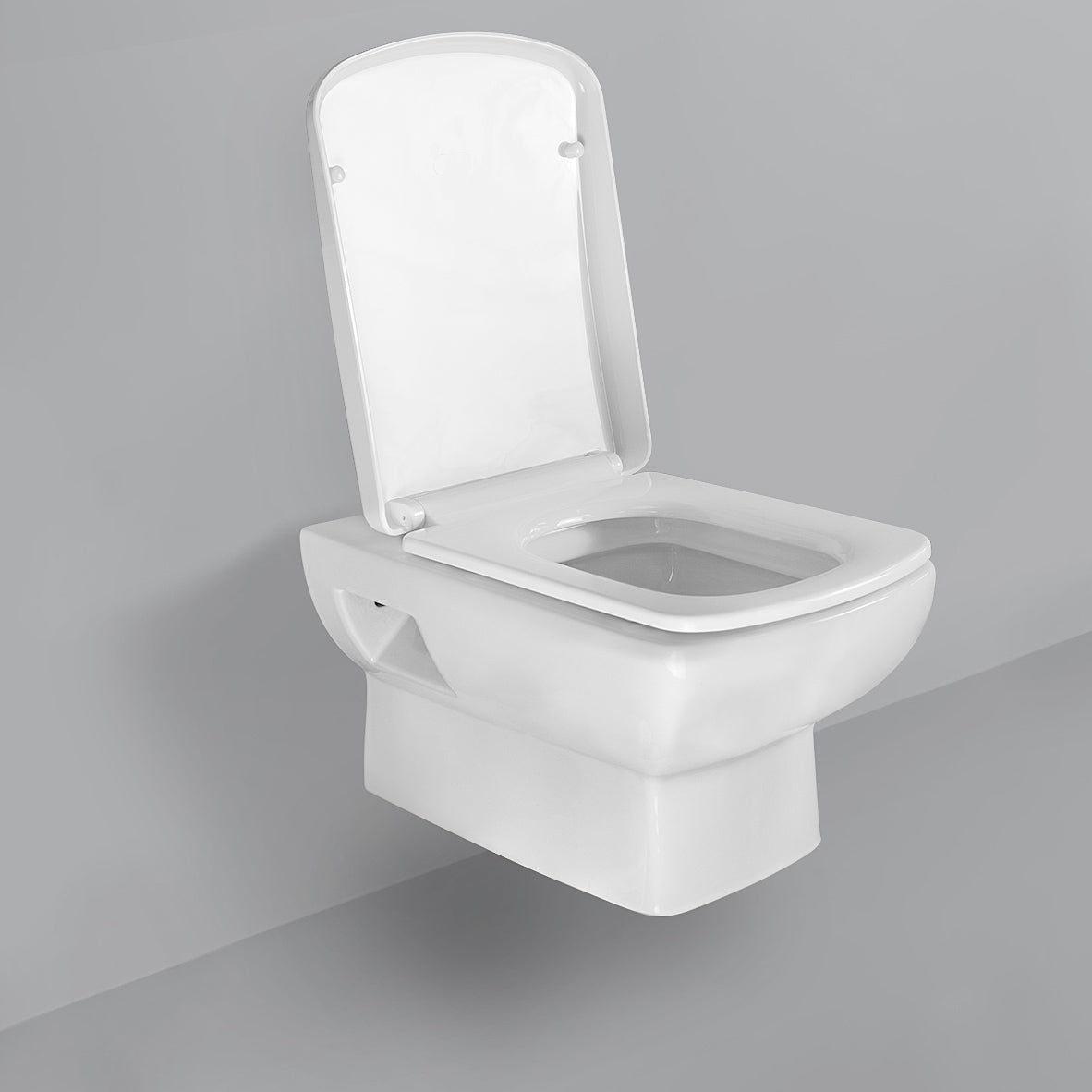 Modern Compact Gloss White Wall Hung Ceramic Toilet with Soft Close Seat