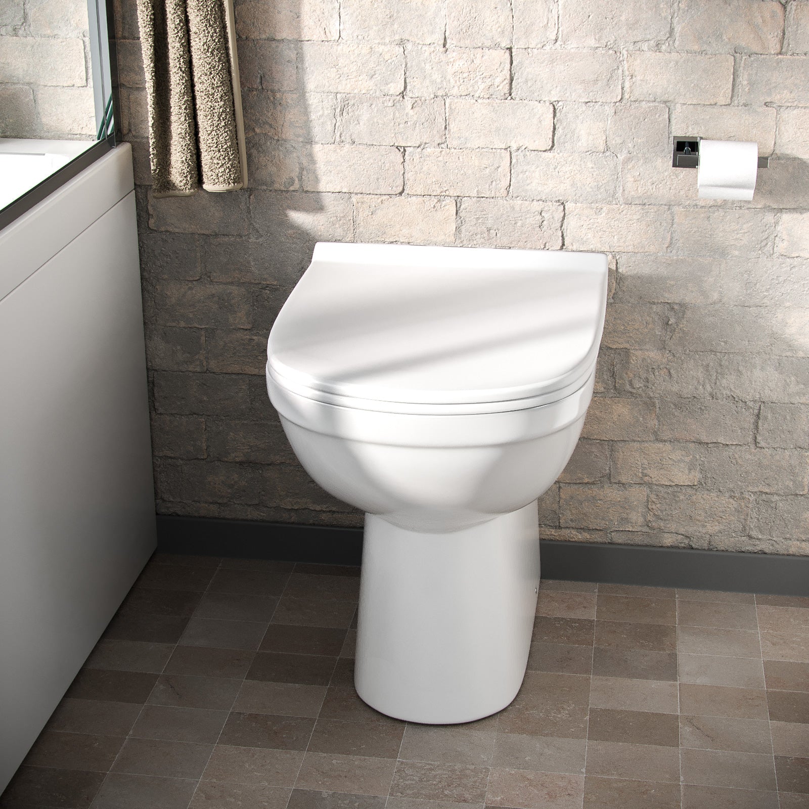 Nino High Gloss White Back To Wall Toilet Pan and Soft Close Toilet Seat