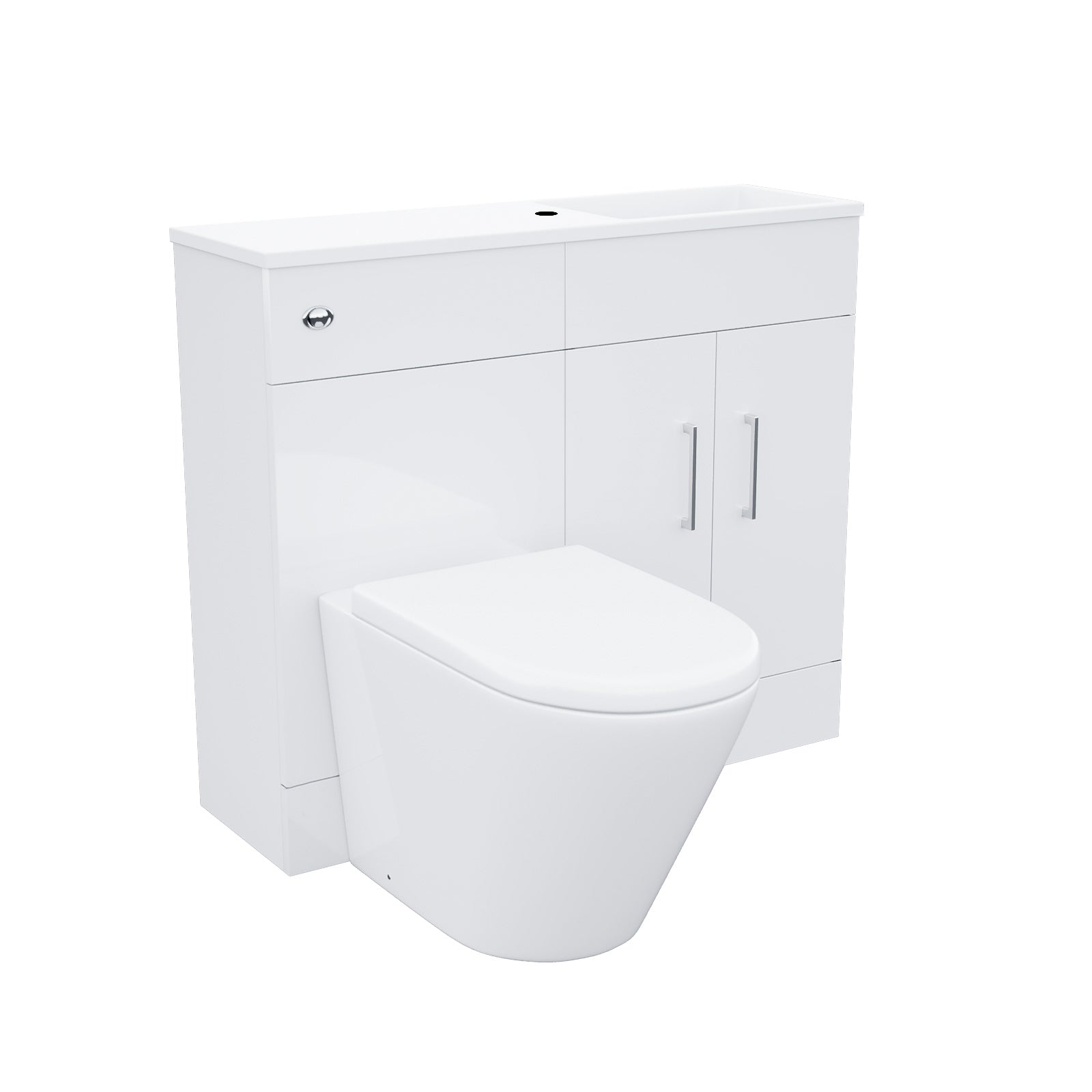 James 1000mm Vanity Basin Unit & Ellis Back To Wall Toilet White