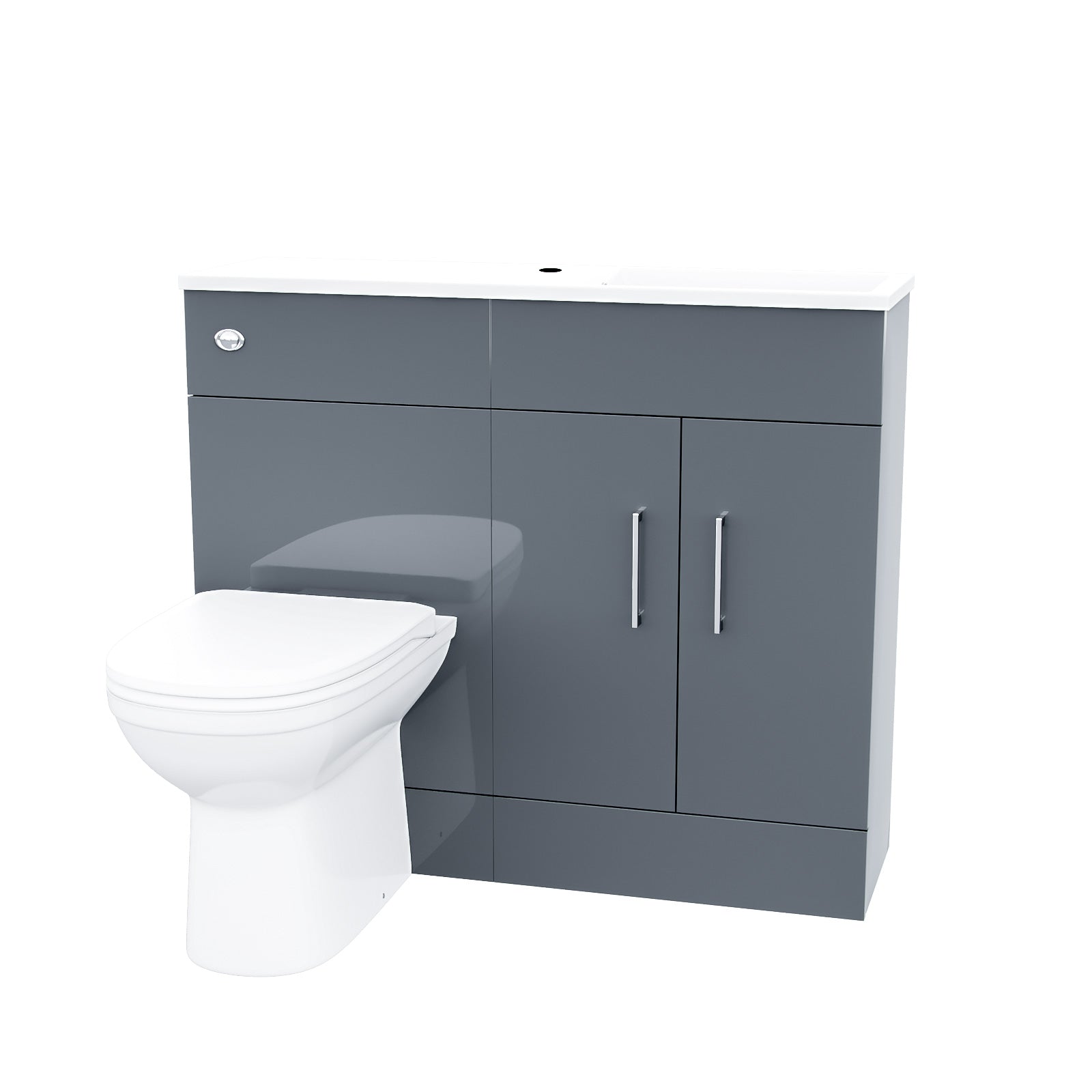 James 1000mm Slimline Floorstanding Vanity Basin and BTW Combo Unit Grey - Flat Pack