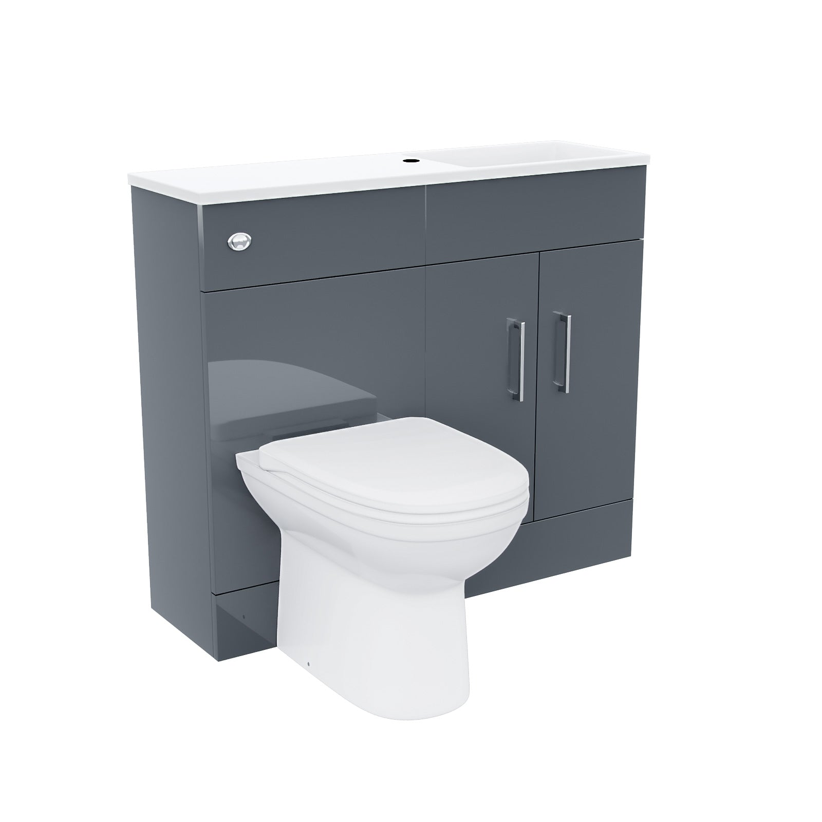 James 1000mm Slimline Floorstanding Vanity Basin and BTW Combo Unit Grey - Flat Pack