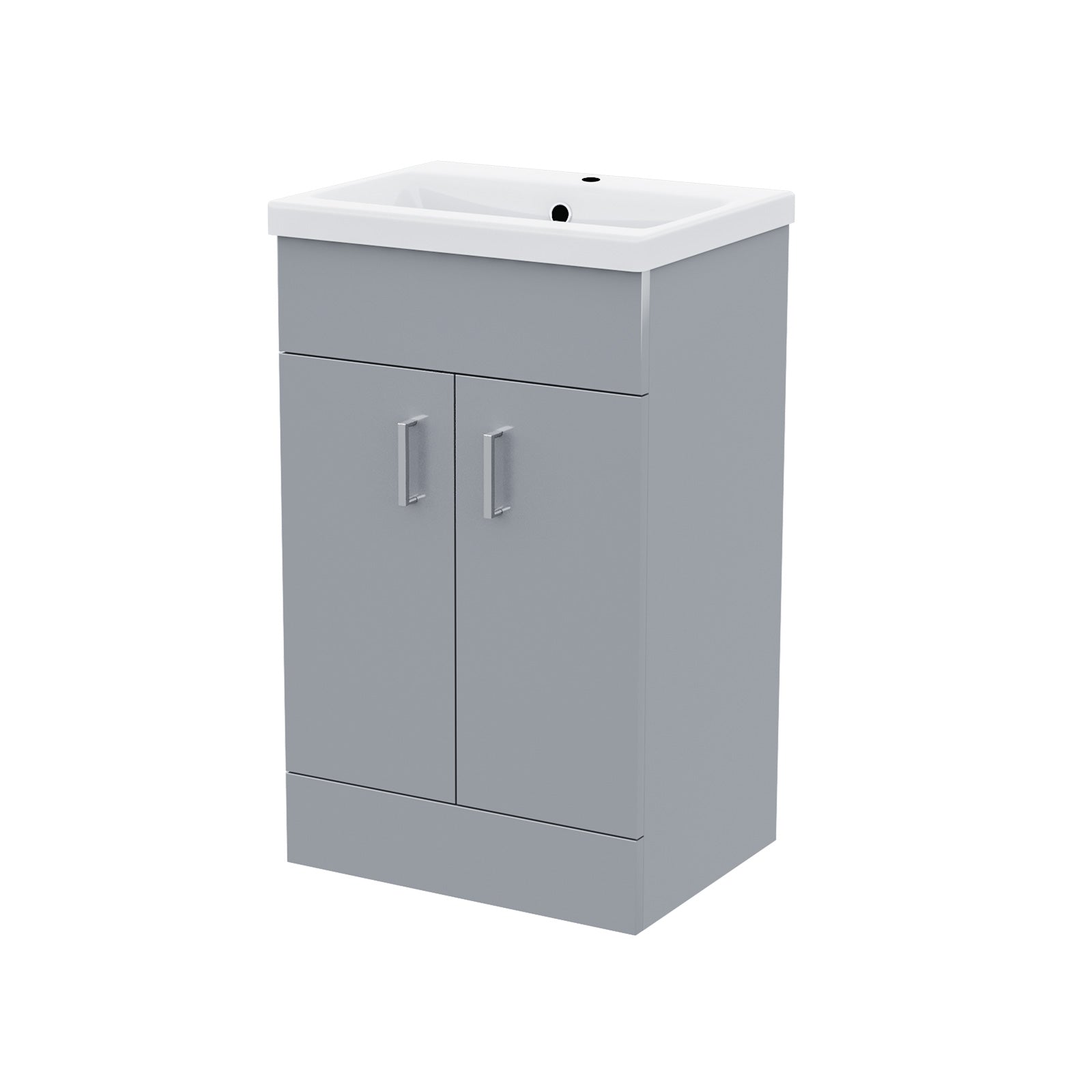 Nanuya 495mm Grey Floor Standing Vanity with 2 Doors & Basin - Flat Pack