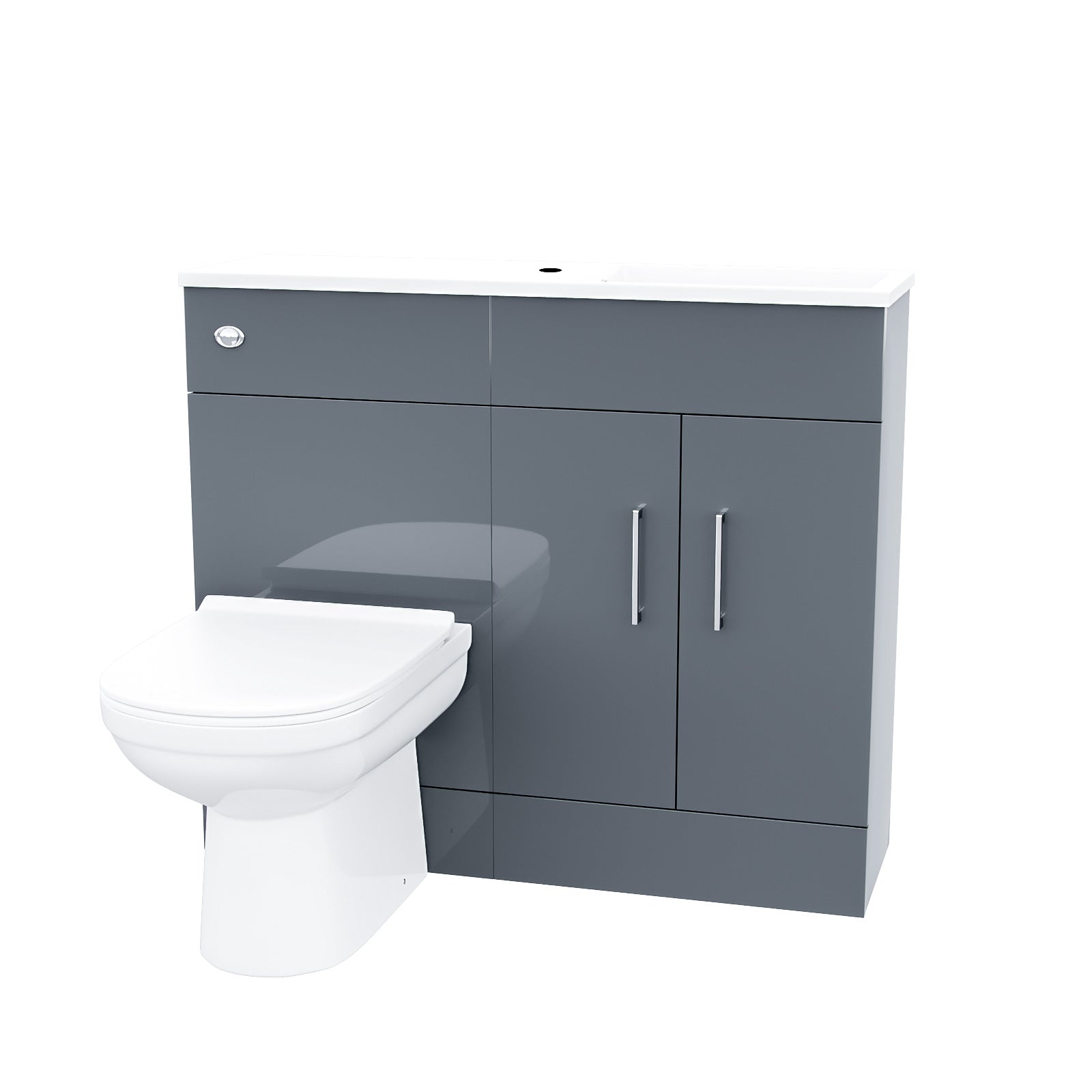 James 1000mm Slimline Floorstanding Grey Vanity Basin and BTW Combo Unit