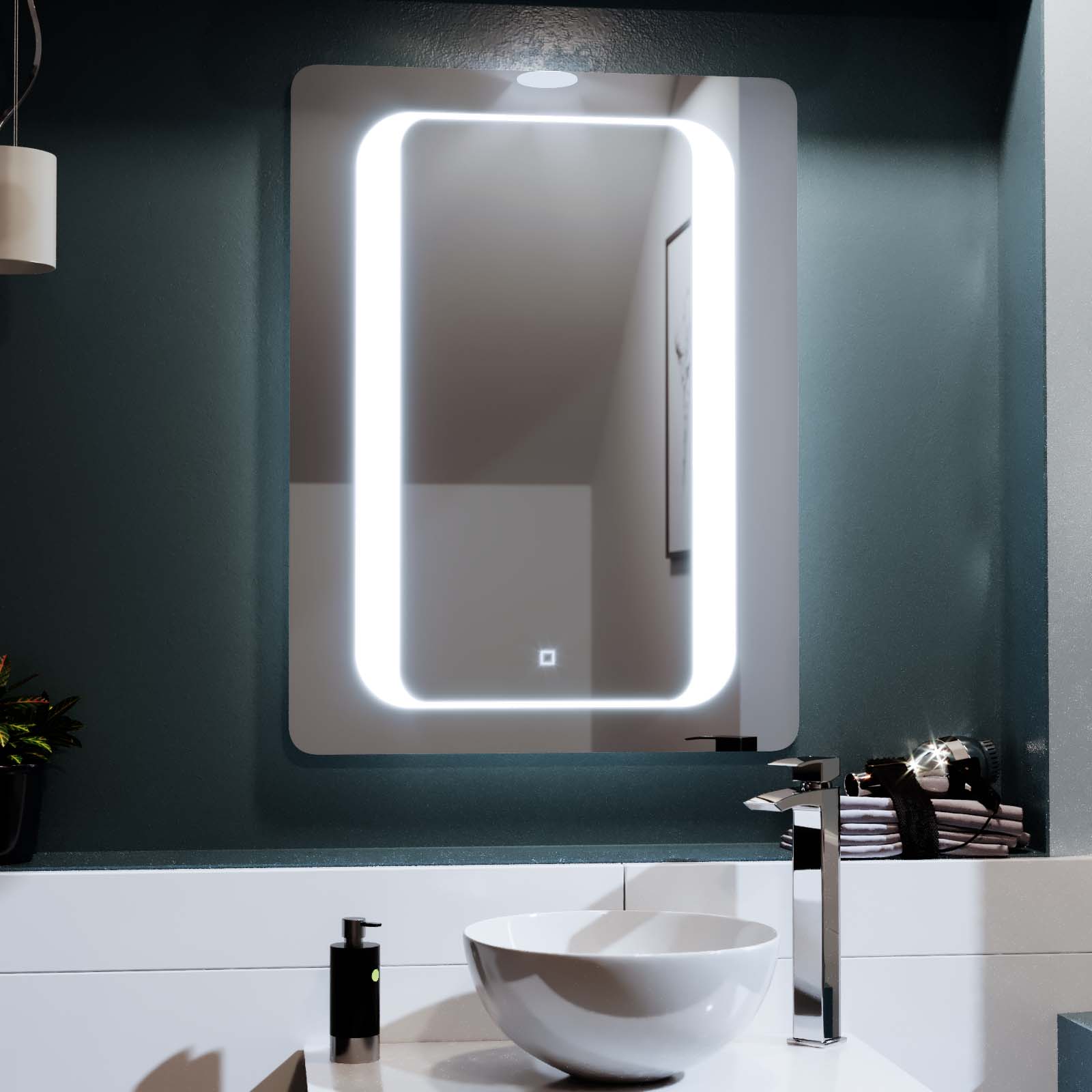 Illuminated 600 x 800 mm LED Bathroom Mirror with Anti Fog and Touch Switch Osmo