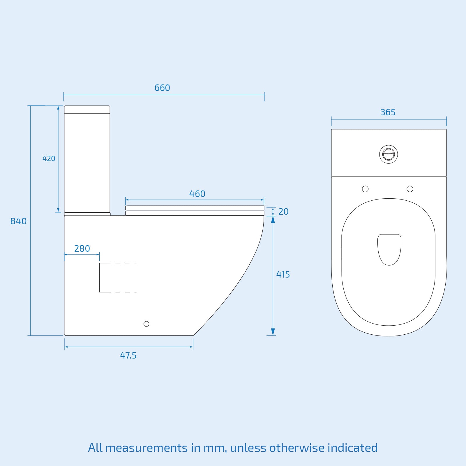 Lex 500mm Freestanding White Flat Packed Vanity Unit with Curved Closed Coupled Toilet