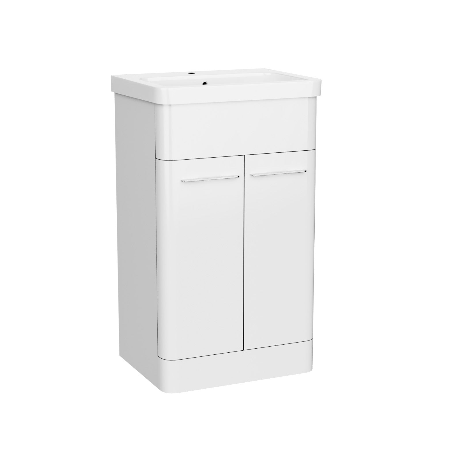 Lex 500mm Freestanding White Flat Packed Vanity Unit with Curved Closed Coupled Toilet