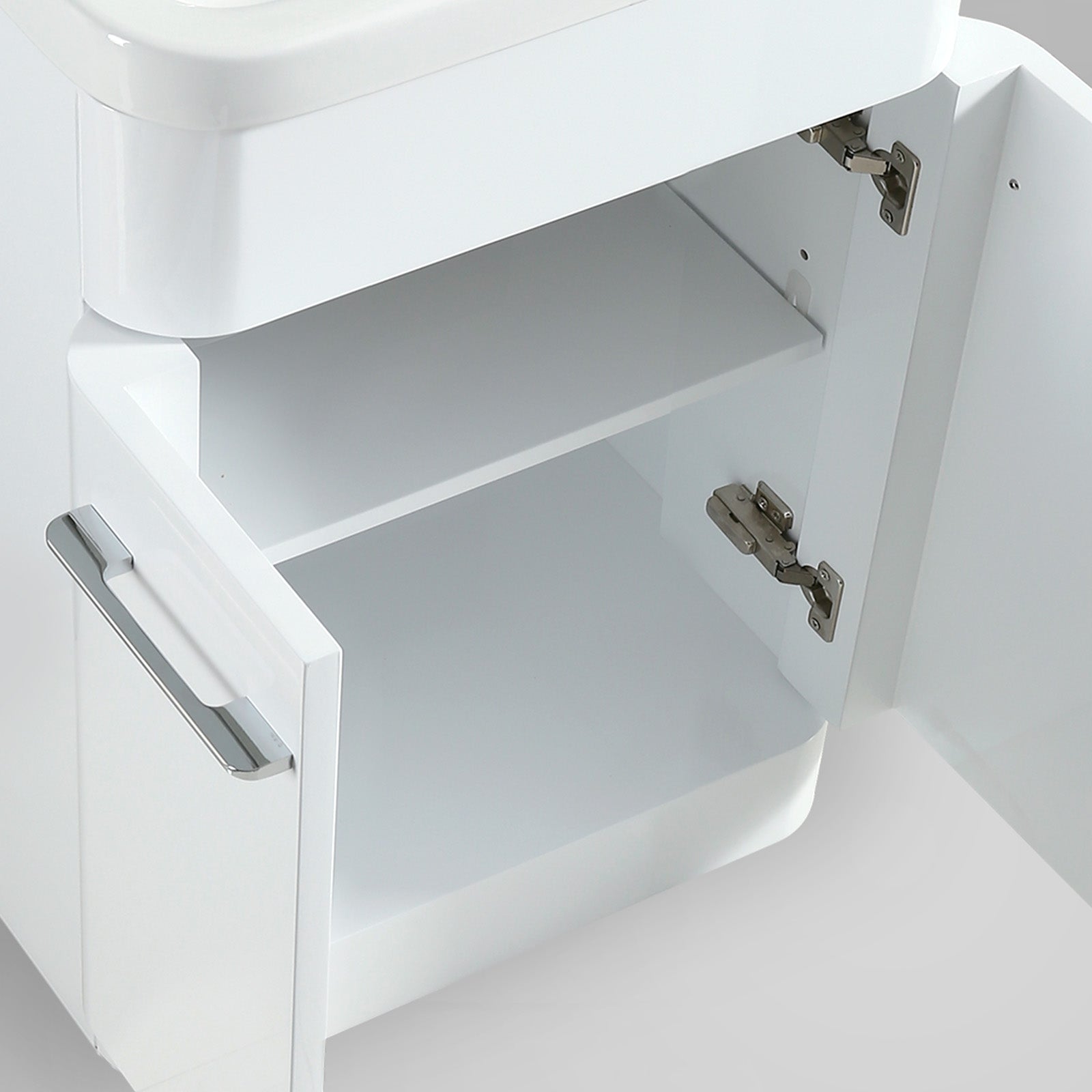 Lex 500mm Freestanding White Flat Packed Vanity Unit with Curved Closed Coupled Toilet