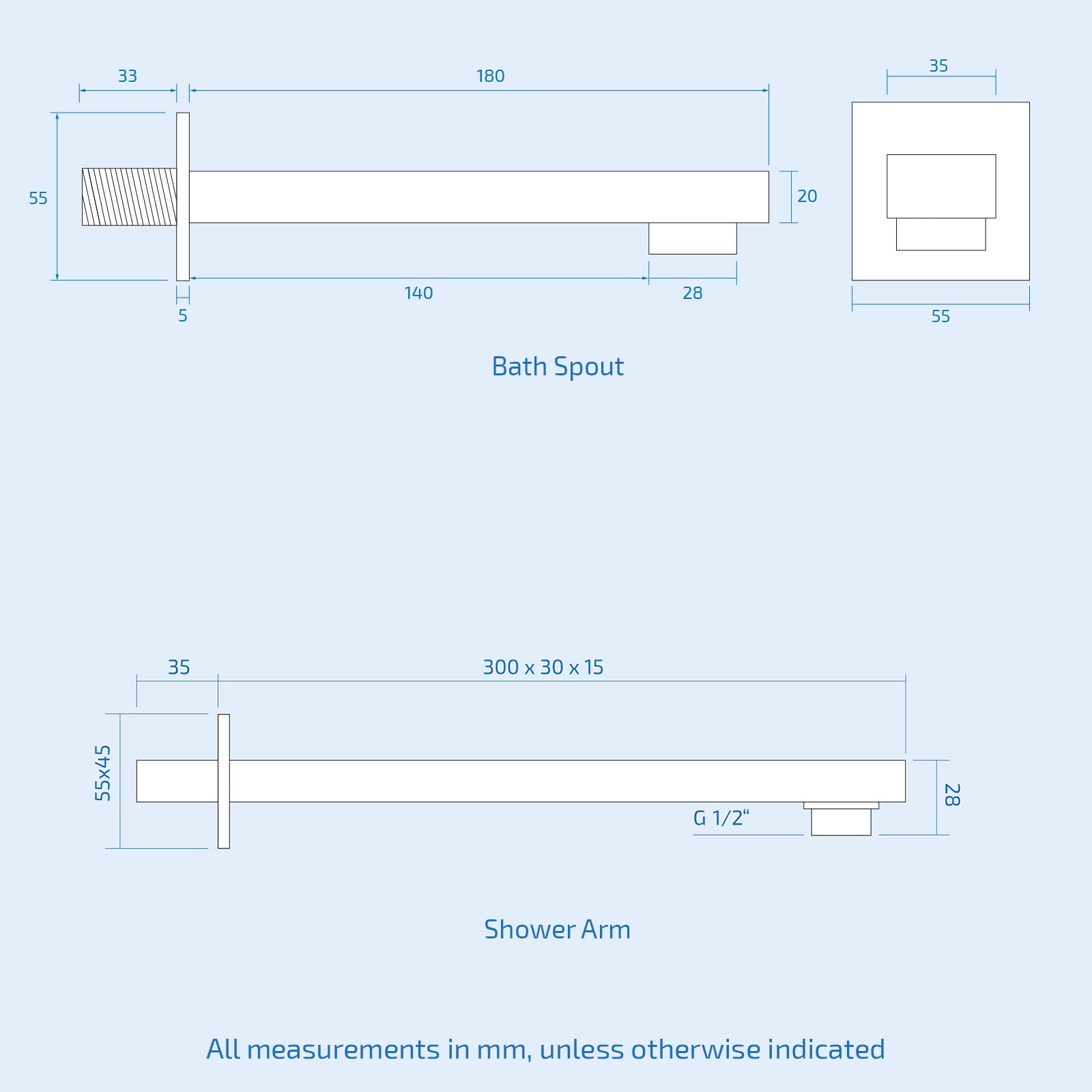 Olive 3 Way Concealed Thermostatic Shower Mixer Valve Slim Head & Bath Filler