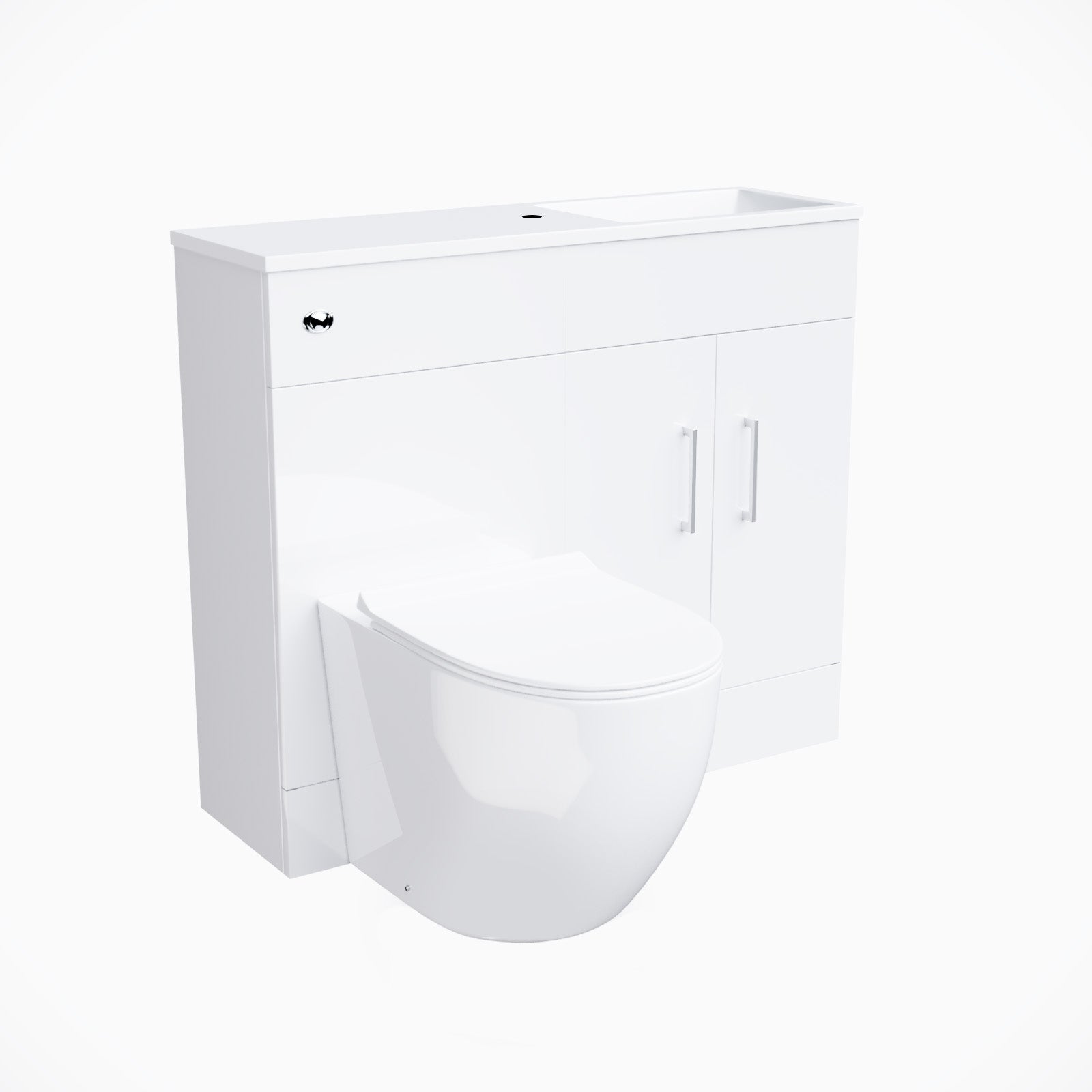 James 1000 Freestanding White Slimline Vanity Basin WC Unit BTW Toilet