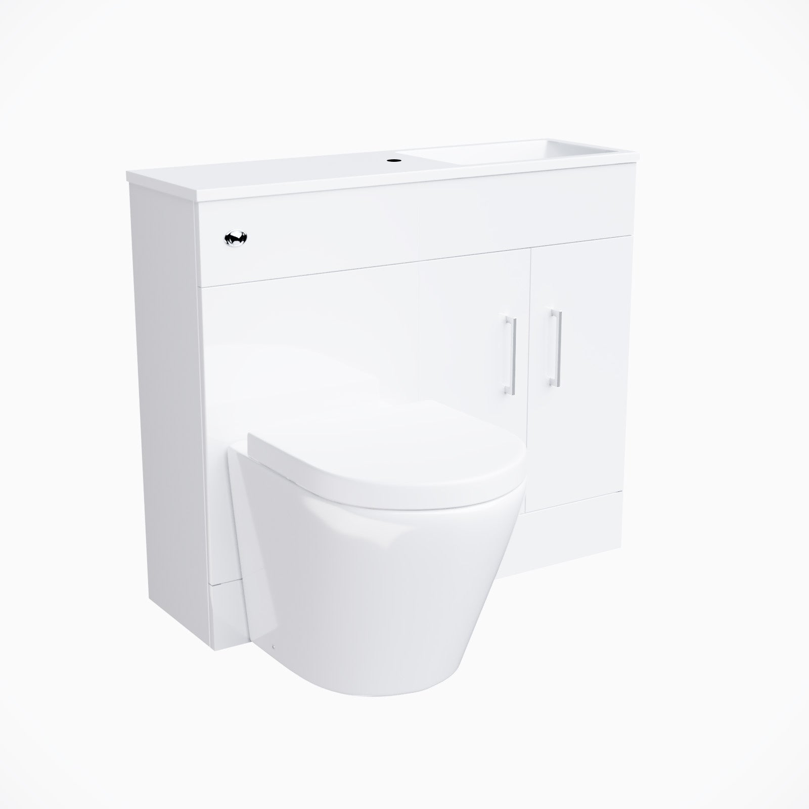 James 1000mm White Slimline Vanity with Basin WC Unit and Rimless Toilet