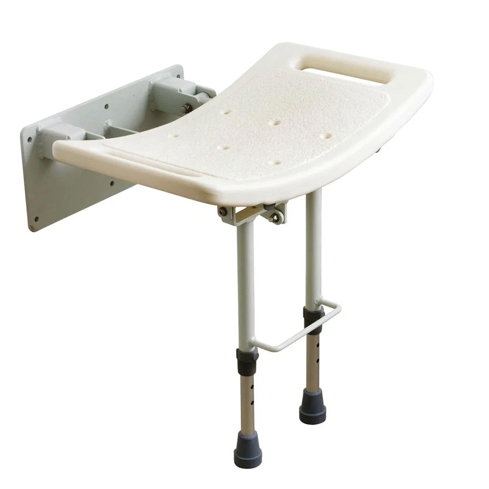 Wall Mounted Folding Down Shower Seat With Adjustable Legs Gripping wall-mounted-folding-down-shower-seat-with-adjustable-legs-gripping