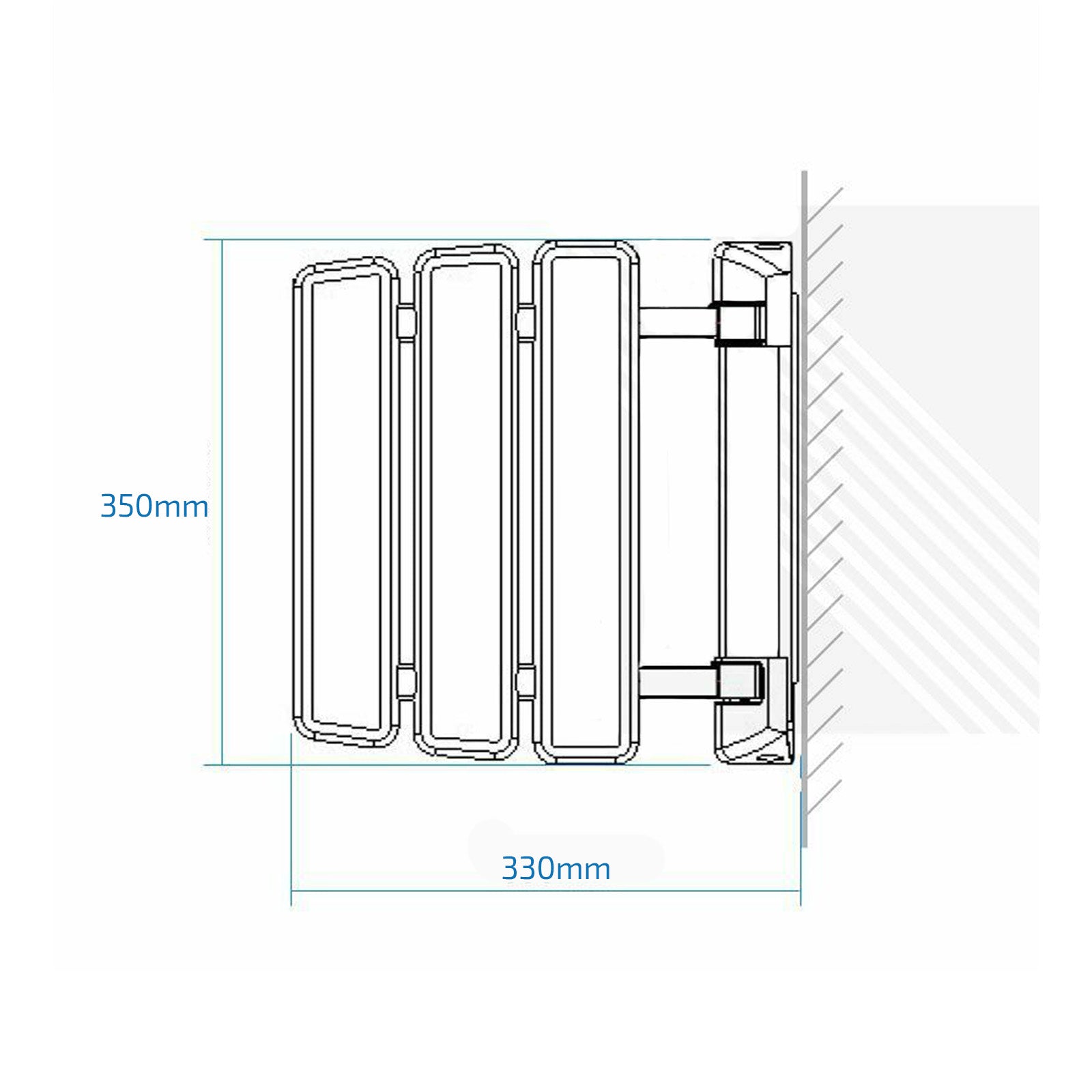 Kayson 350mm Foldable White Wall Mounted Shower Seat Mobility Aid Chrome Mount