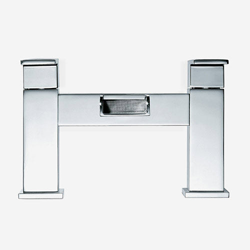 Ozone Contemporary Waterfall Basin Mono Mixer Tap & Deck Mounted Bath Filler Tap + Waste