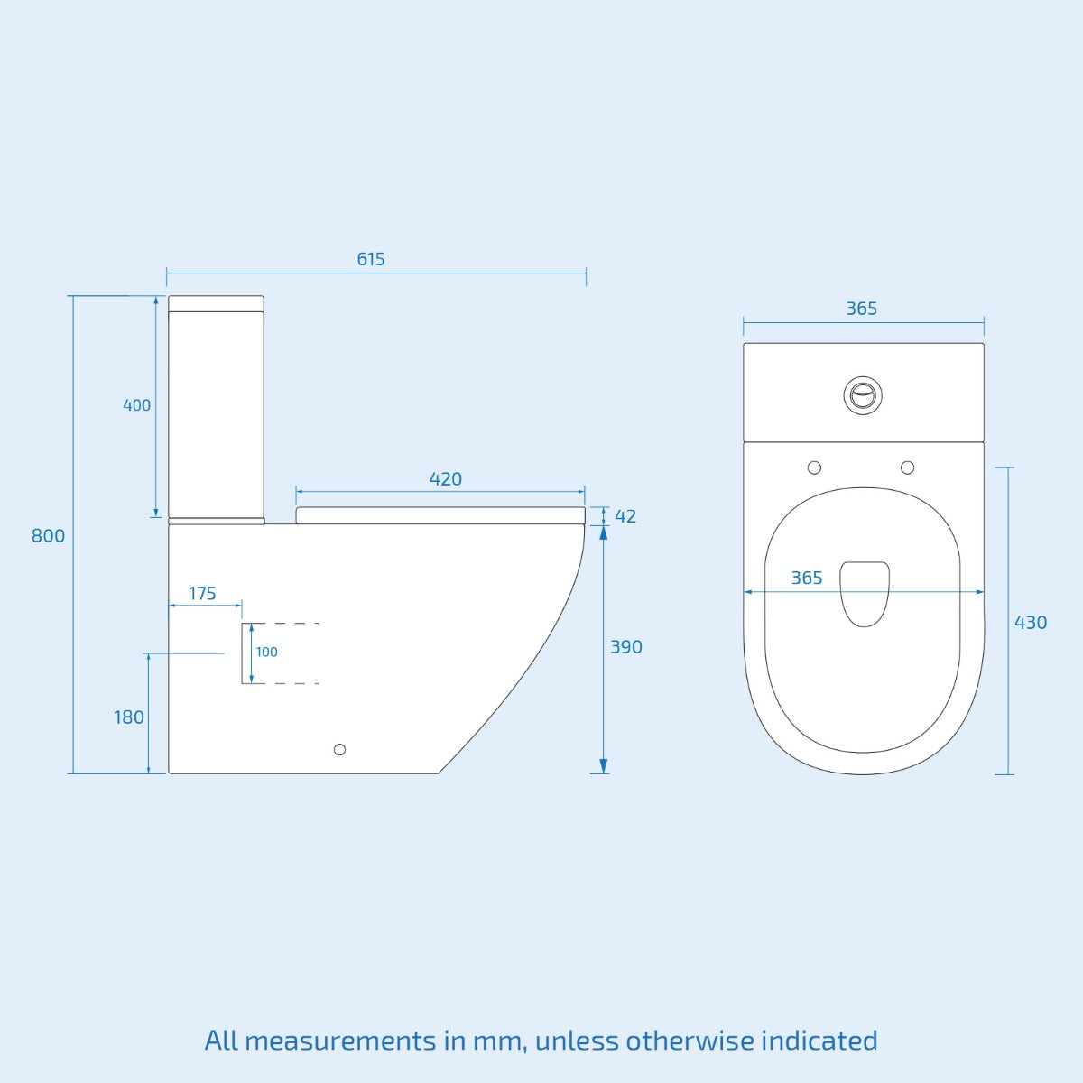 Magus Rimless Close Coupled Toilet with Soft Closing Seat