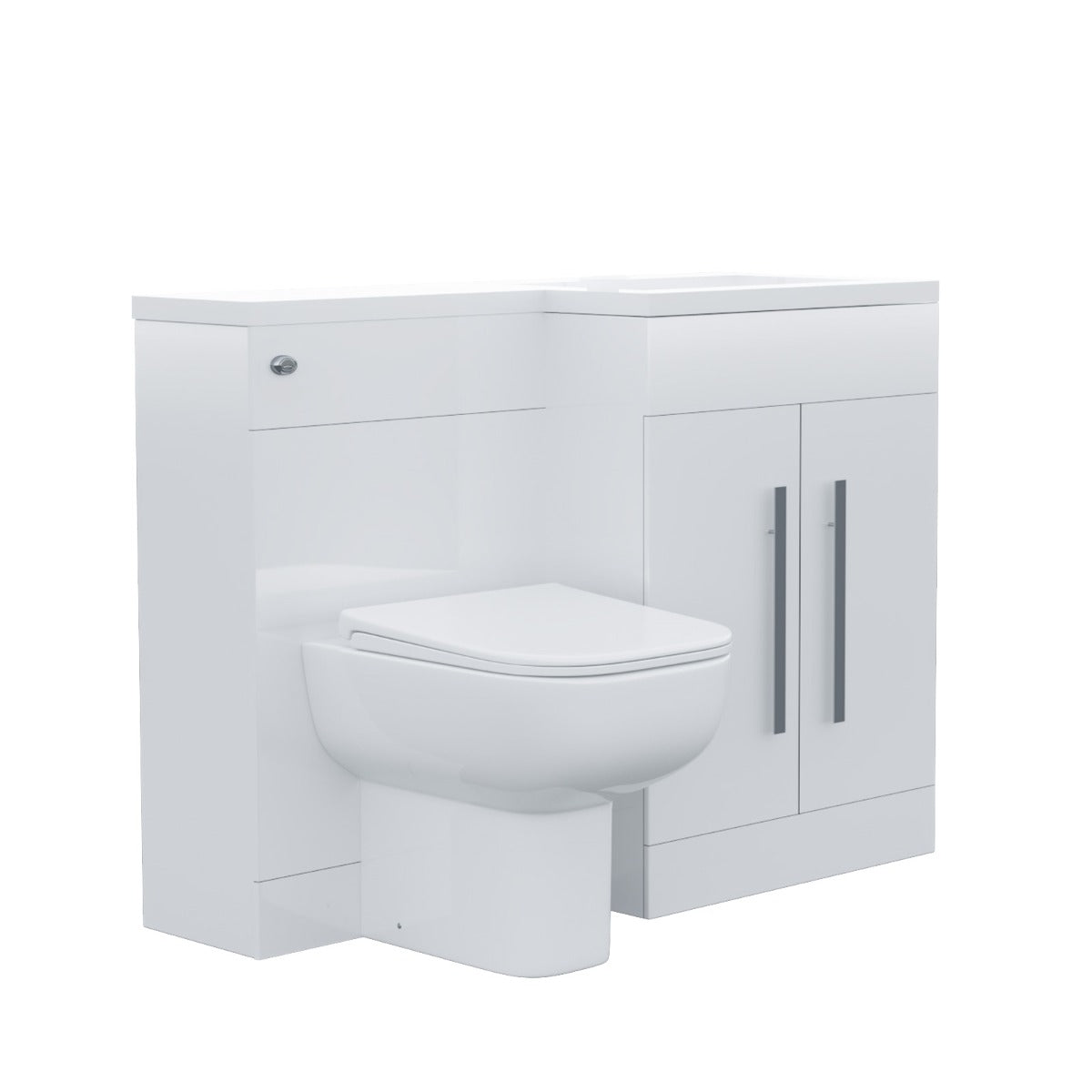 Aric RH 1100mm Flat Pack Vanity Basin Unit, WC Unit & Debra Back To Wall Toilet White