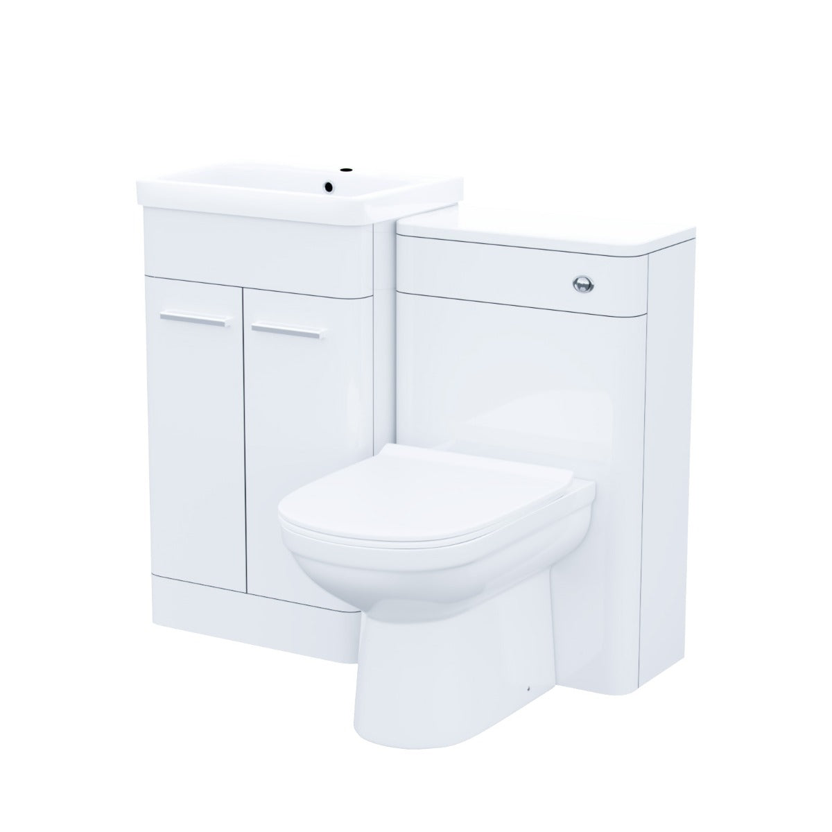 Afern 500mm Vanity Basin Unit, WC Unit & Elso Back to Wall Toilet White