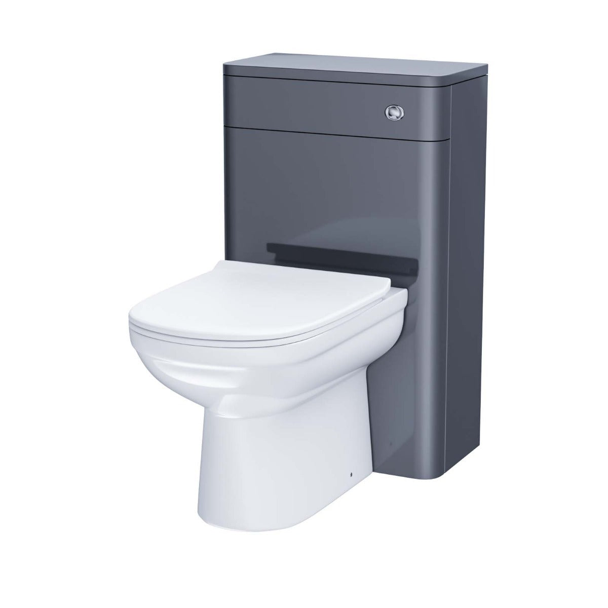 Afern Modern 500mm Back To Wall WC Toilet Unit Gloss Grey