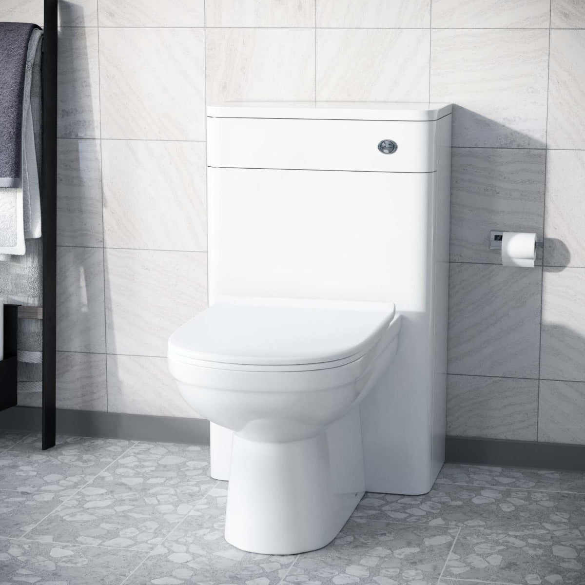 Afern Modern 500mm Back To Wall WC Toilet Unit Gloss White